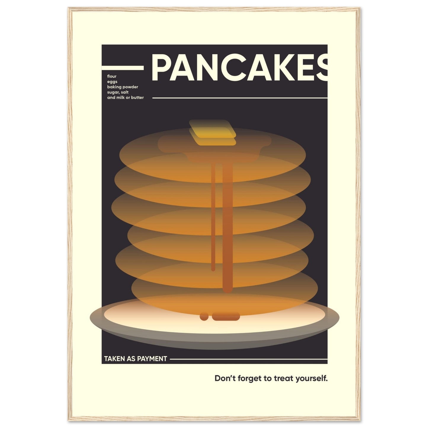 Pancakes - Premium Matte Paper Wooden Framed Poster