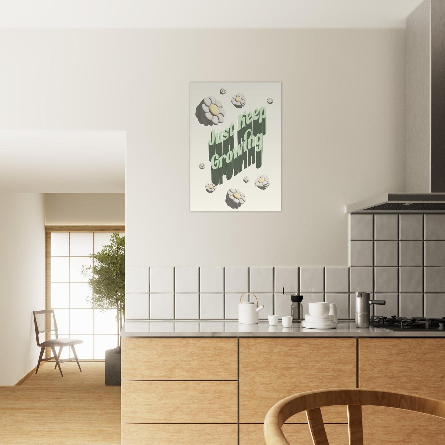 Sign 'Just Keep Growing' - Premium Matte Paper Poster