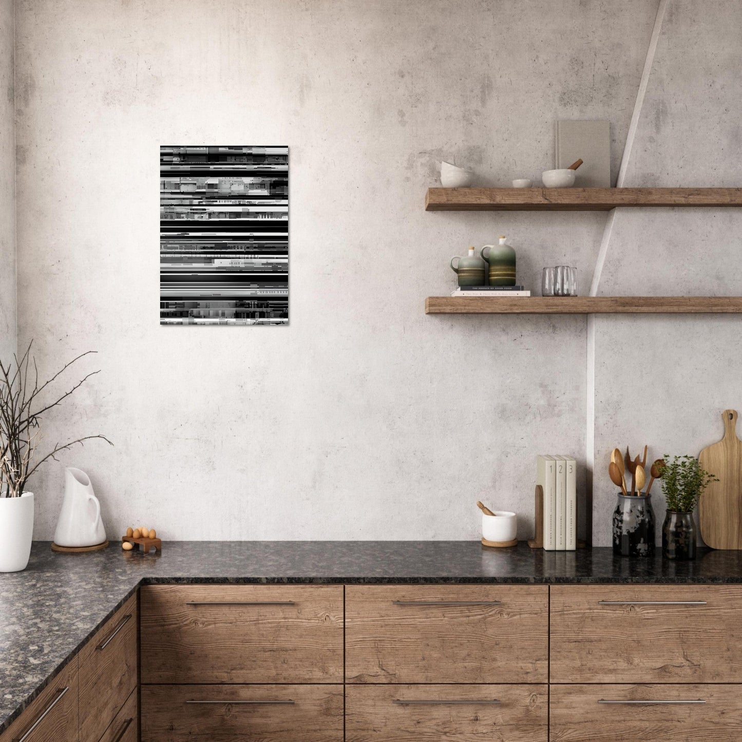 Glitch 'Black & White' - Premium Matte Paper Poster