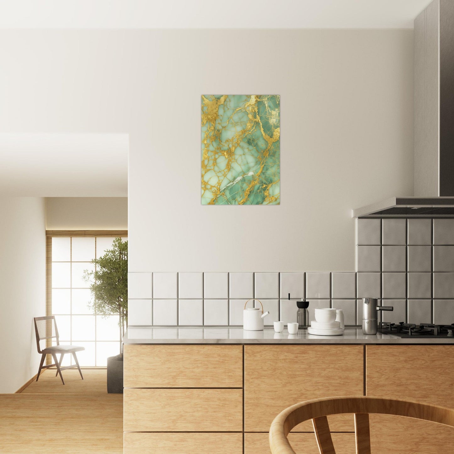 Marble 'Green & Gold' - Premium Matte Paper Poster