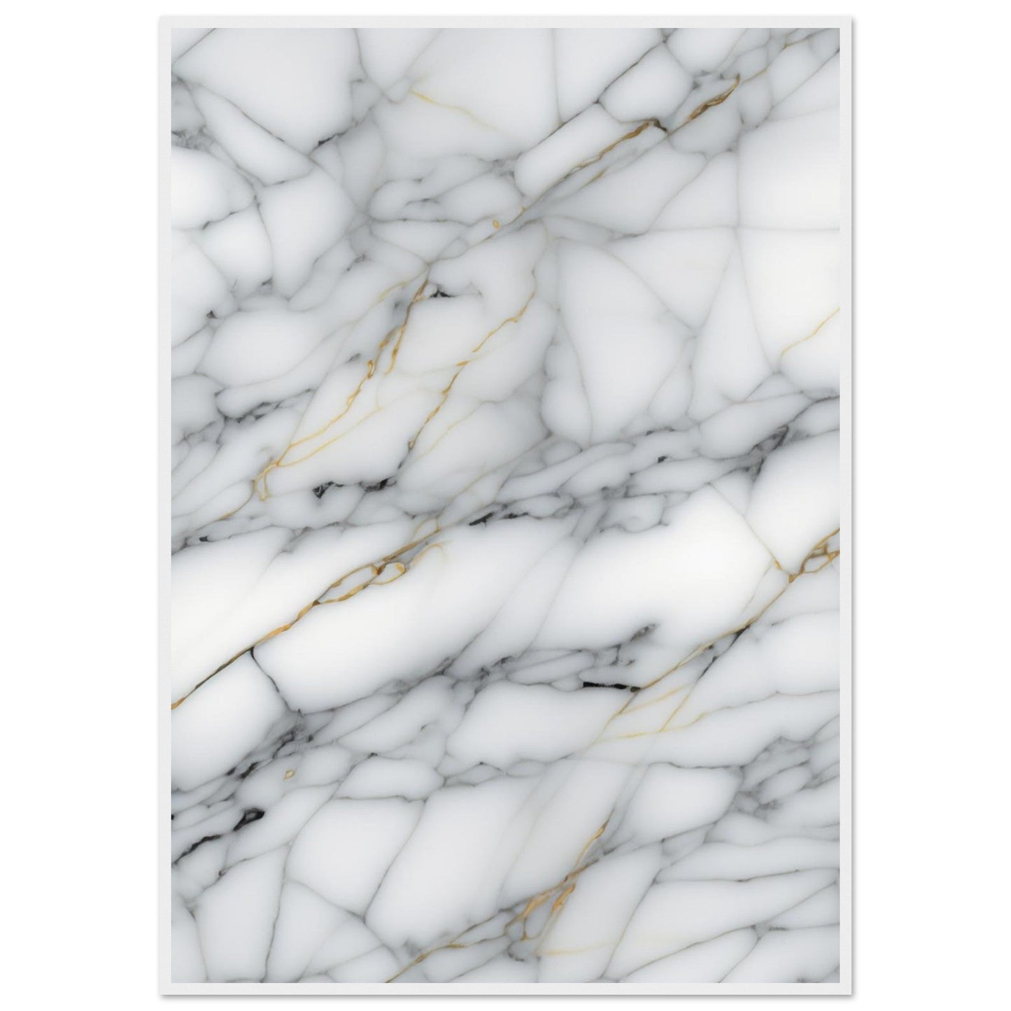 Marble 'Grey' - Premium Matte Paper Wooden Framed Poster