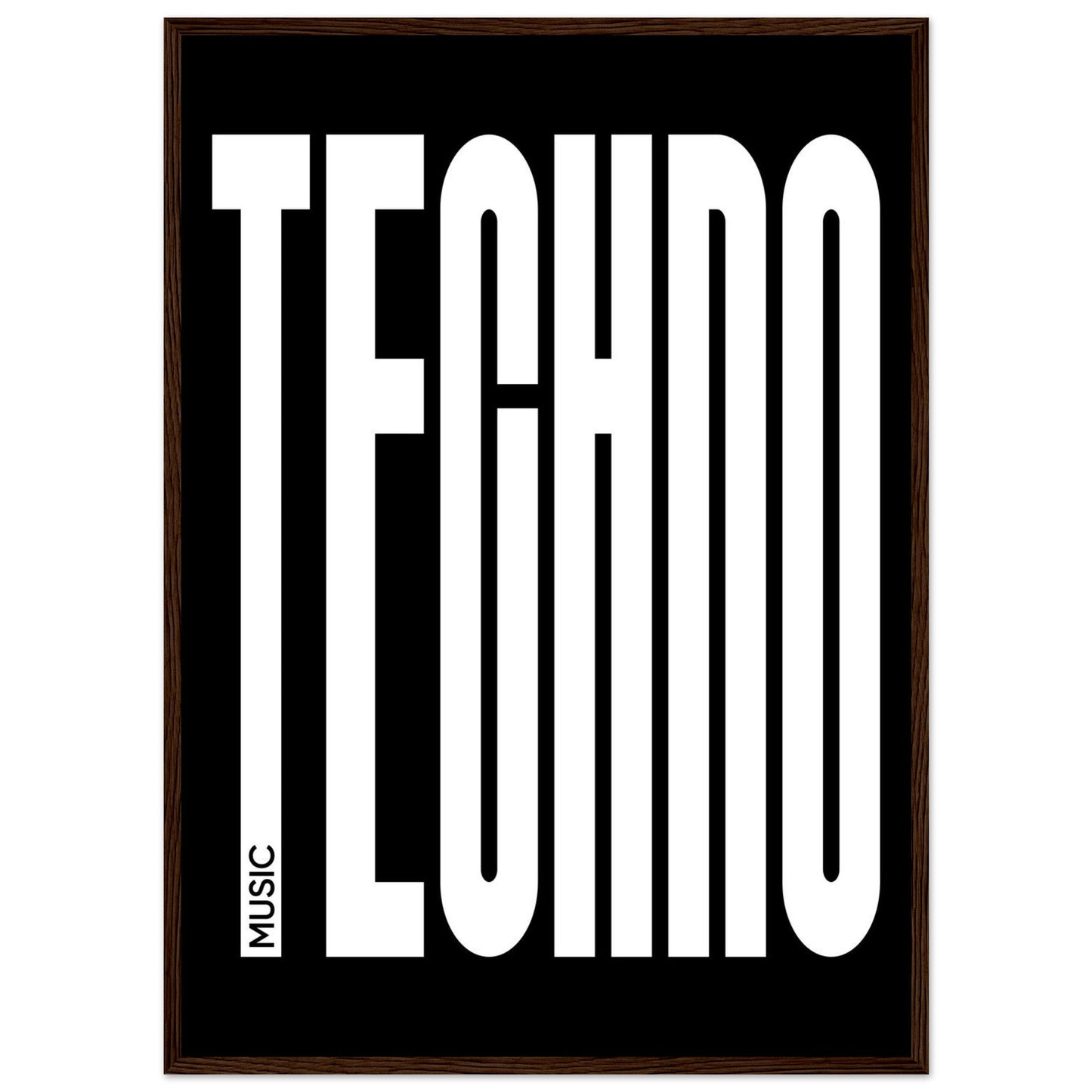 Music TECHNO - Premium Matte Paper Wooden Framed Poster
