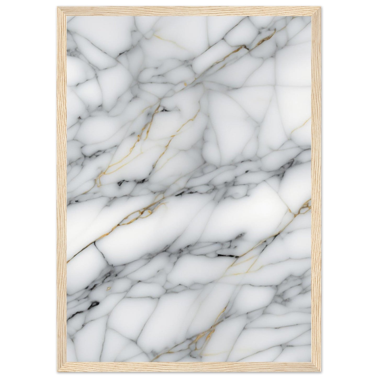 Marble 'Grey' - Premium Matte Paper Wooden Framed Poster
