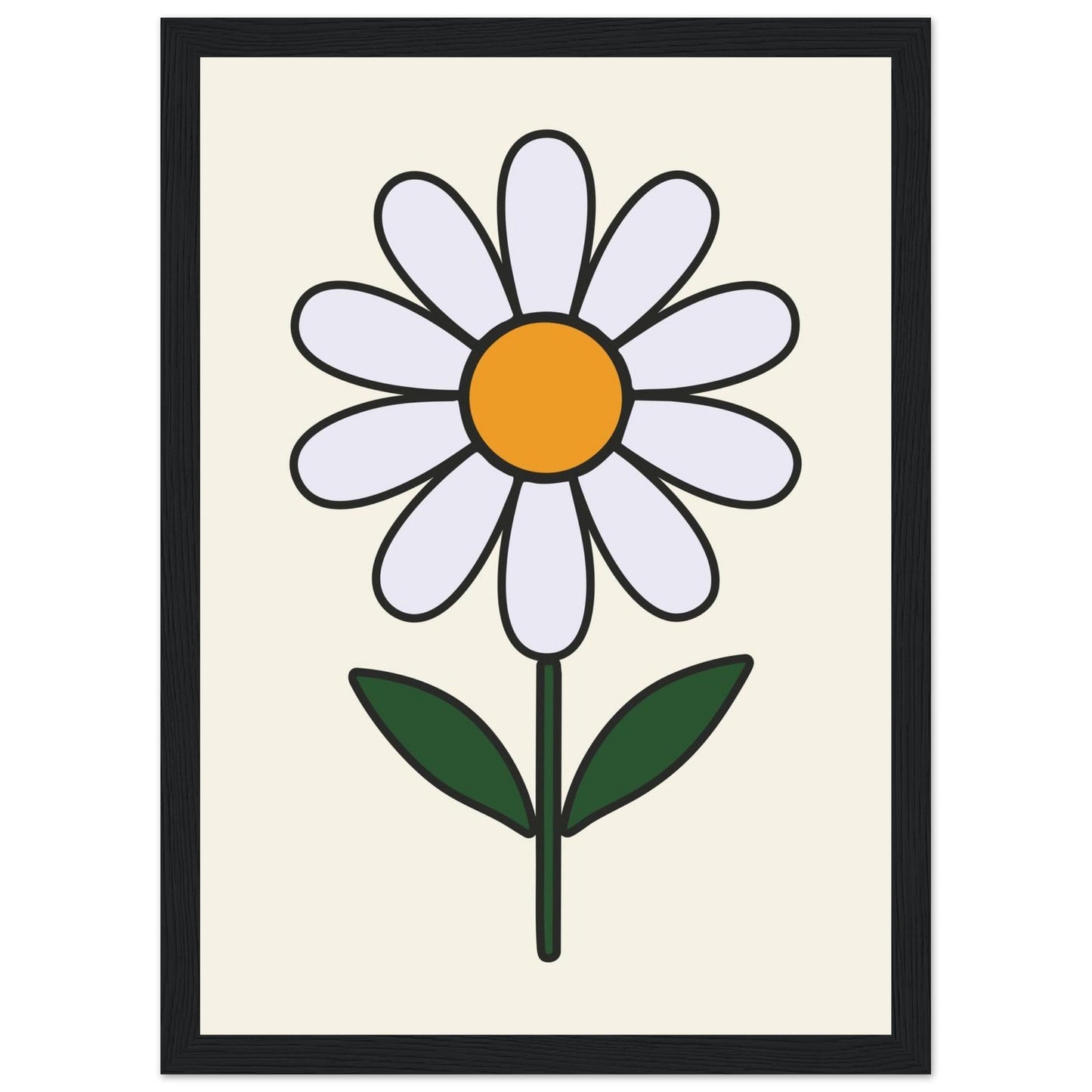 Daisy Flower - Premium Matte Paper Wooden Framed Poster