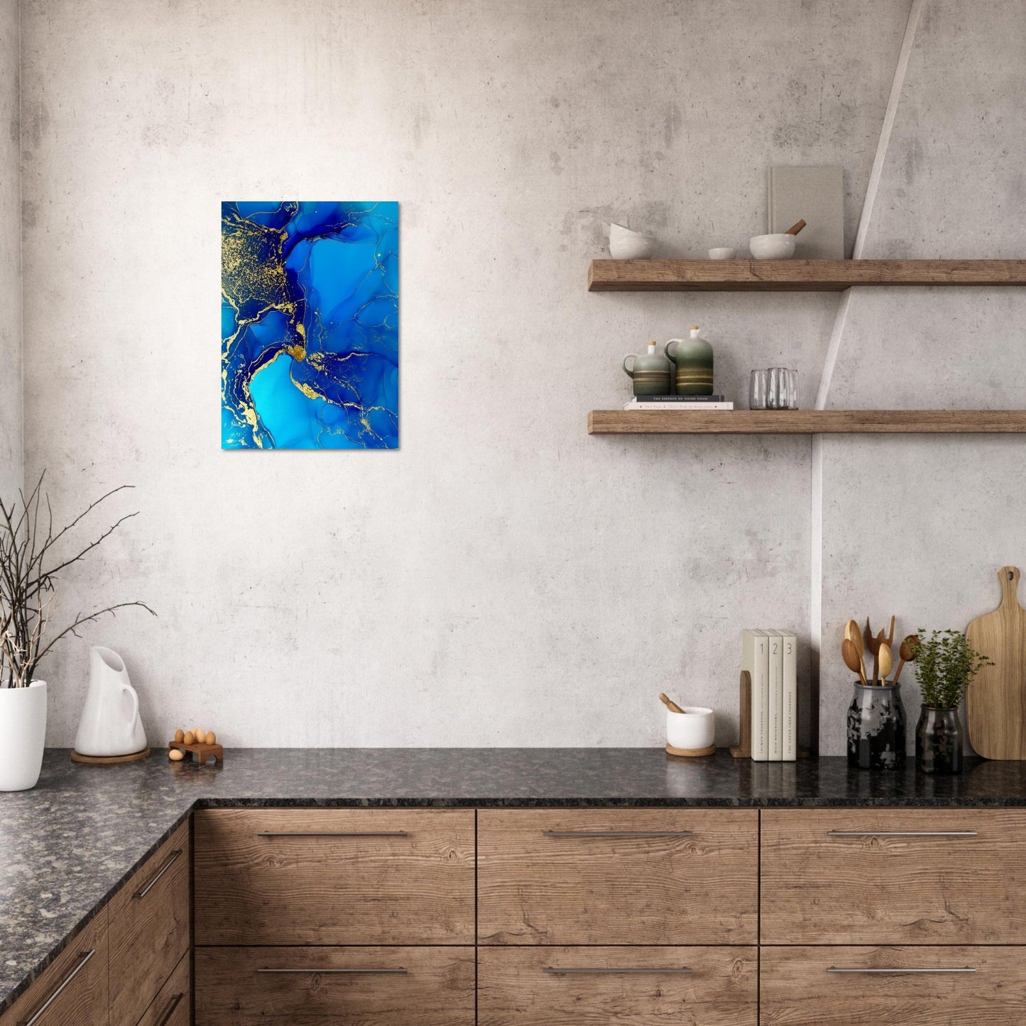 Marble 'Blue & Gold' III - Premium Matte Paper Poster