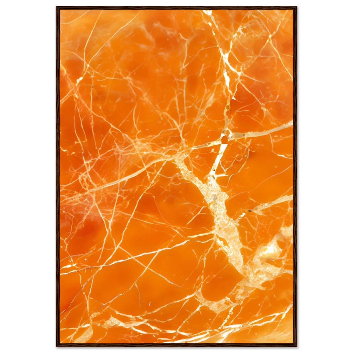 Marble 'Orange' - Premium Matte Paper Wooden Framed Poster
