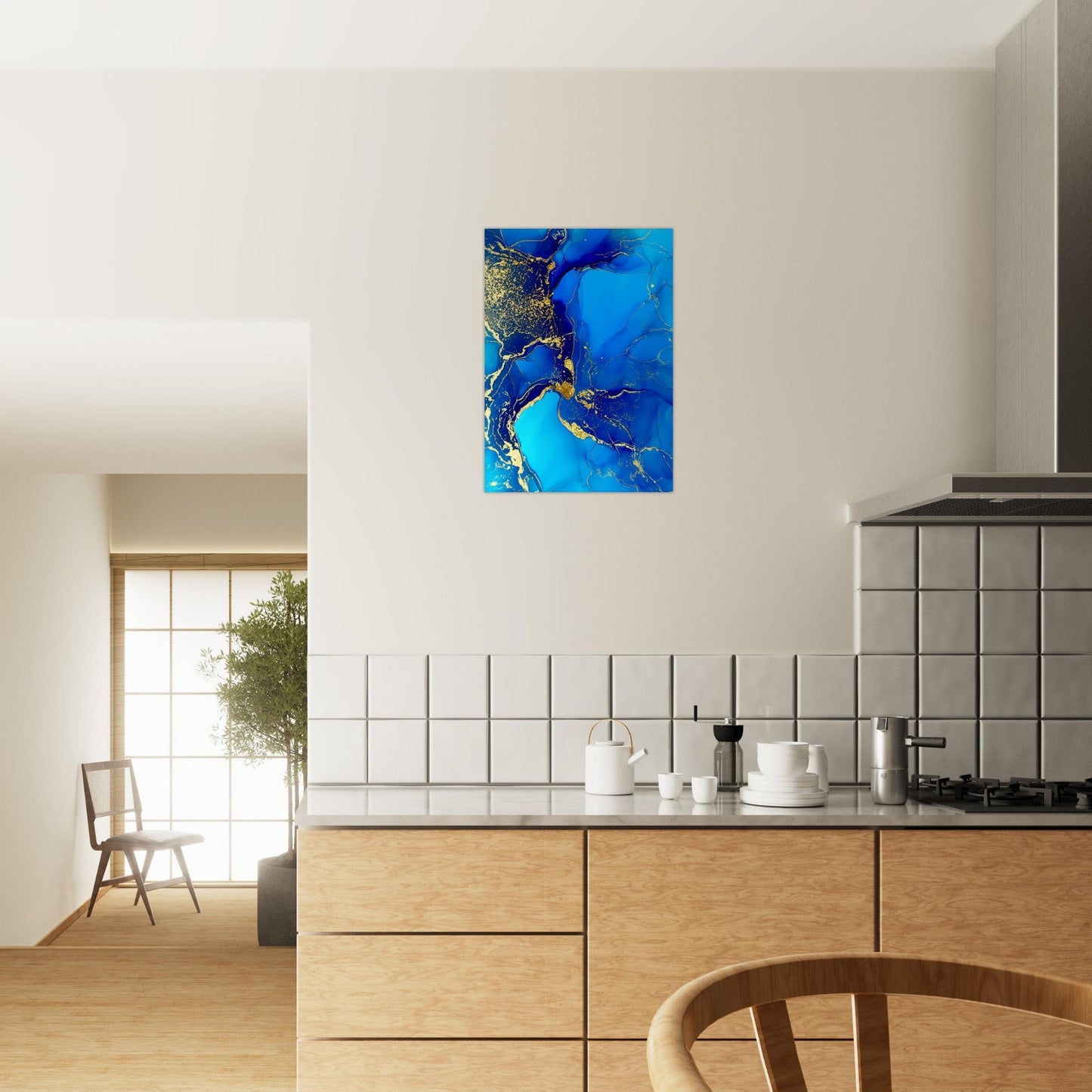 Marble 'Blue & Gold' III - Premium Matte Paper Poster