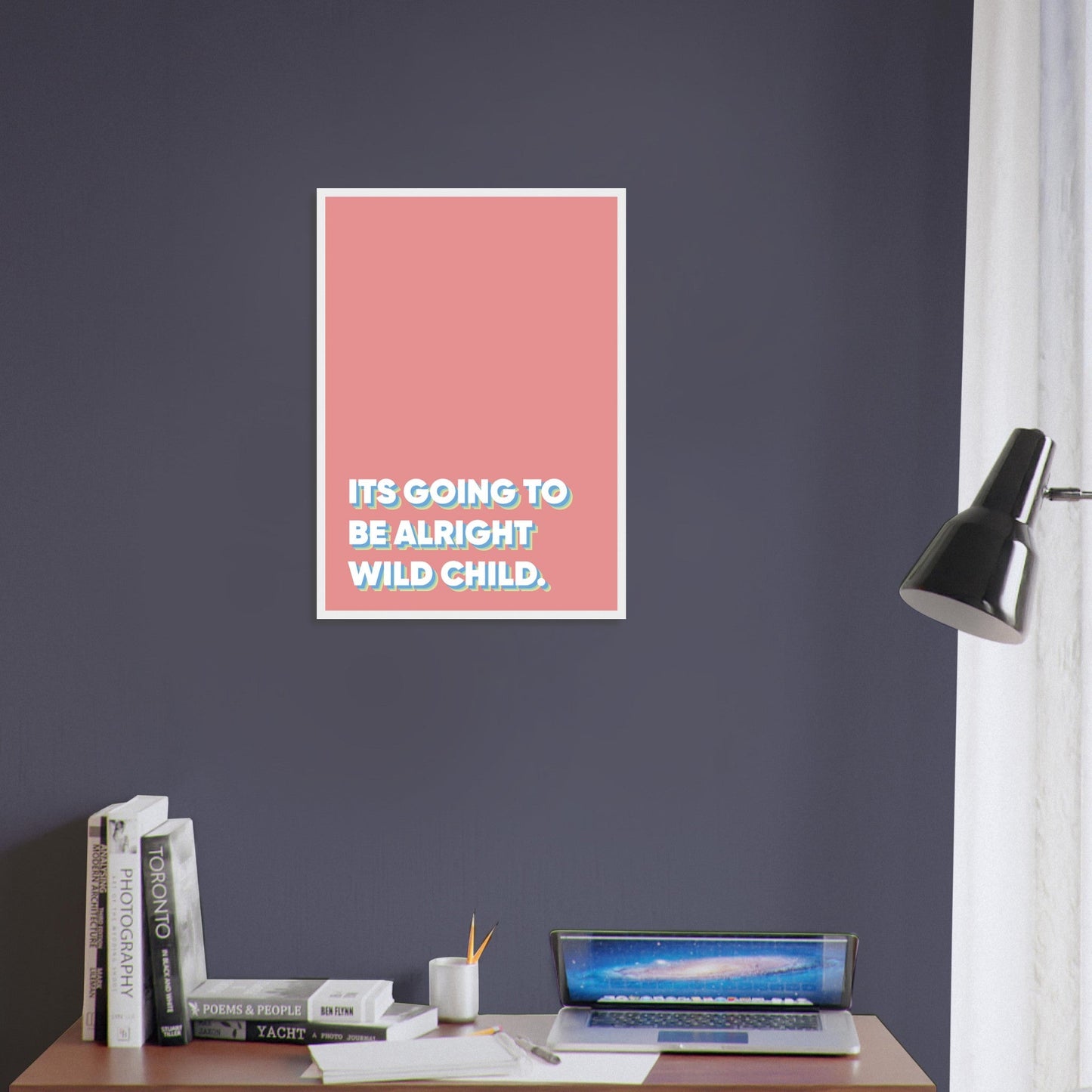 Sign 'Wild Child' - Premium Matte Paper Wooden Framed Poster