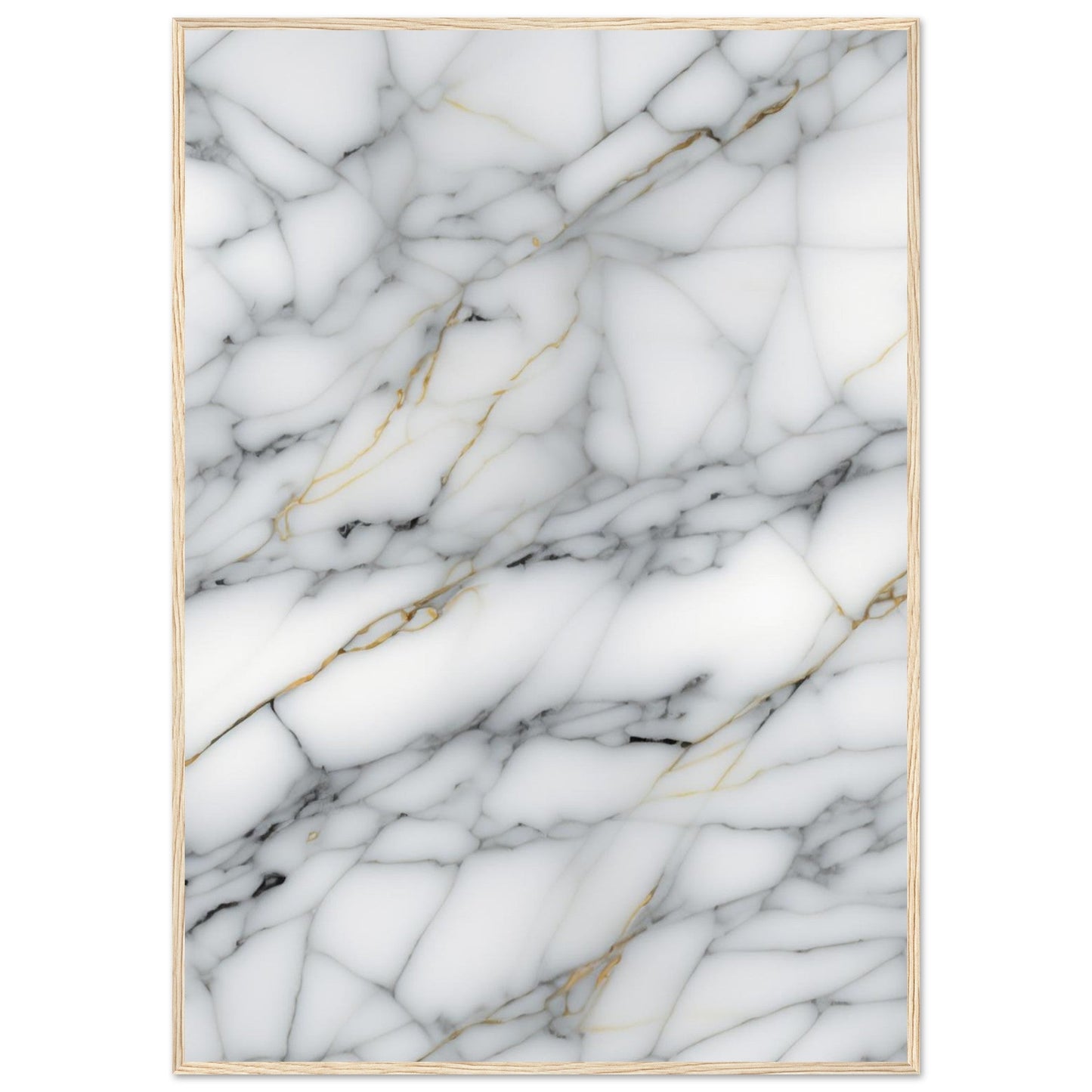 Marble 'Grey' - Premium Matte Paper Wooden Framed Poster