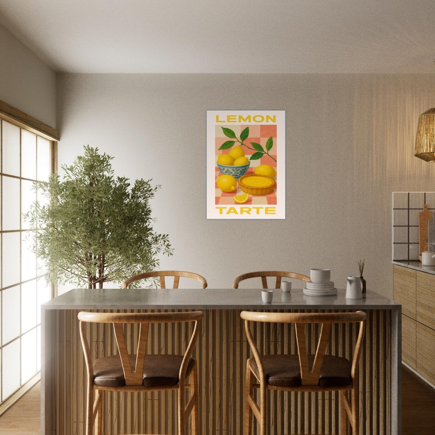 Fruity 'Lemon Tarte' - Premium Matte Paper Wooden Framed Poster