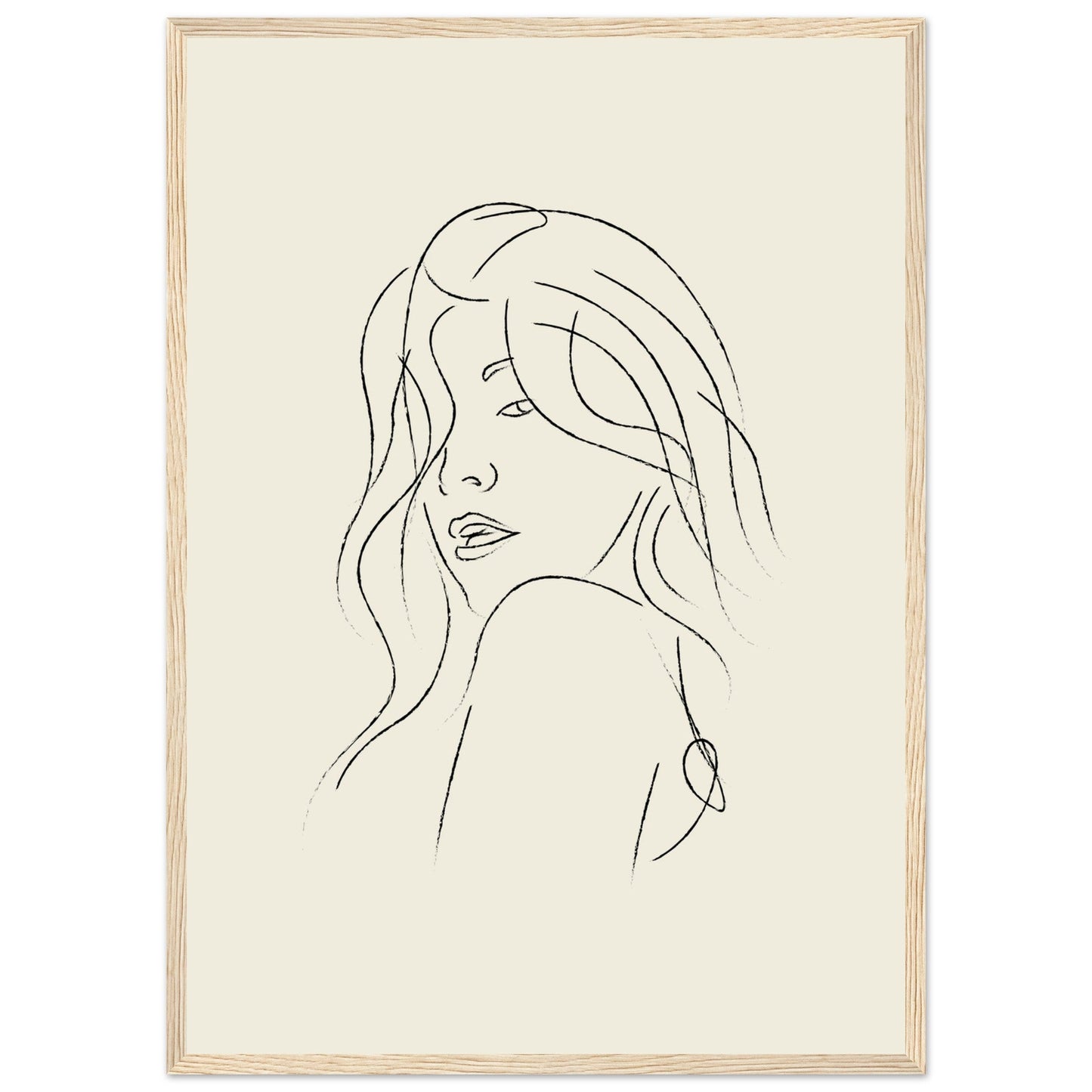 Line Art 'The Pose' - Premium Matte Paper Wooden Framed Poster