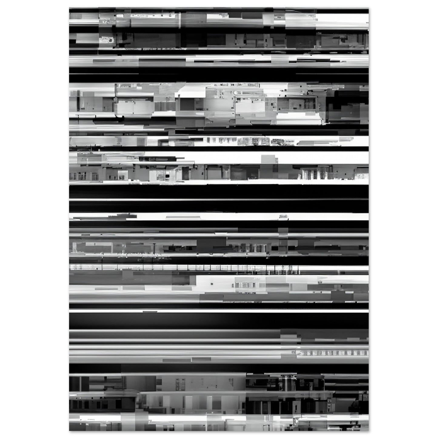 Glitch 'Black & White' - Premium Matte Paper Poster