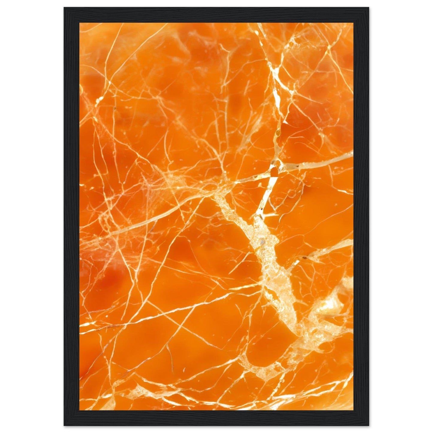 Marble 'Orange' - Premium Matte Paper Wooden Framed Poster