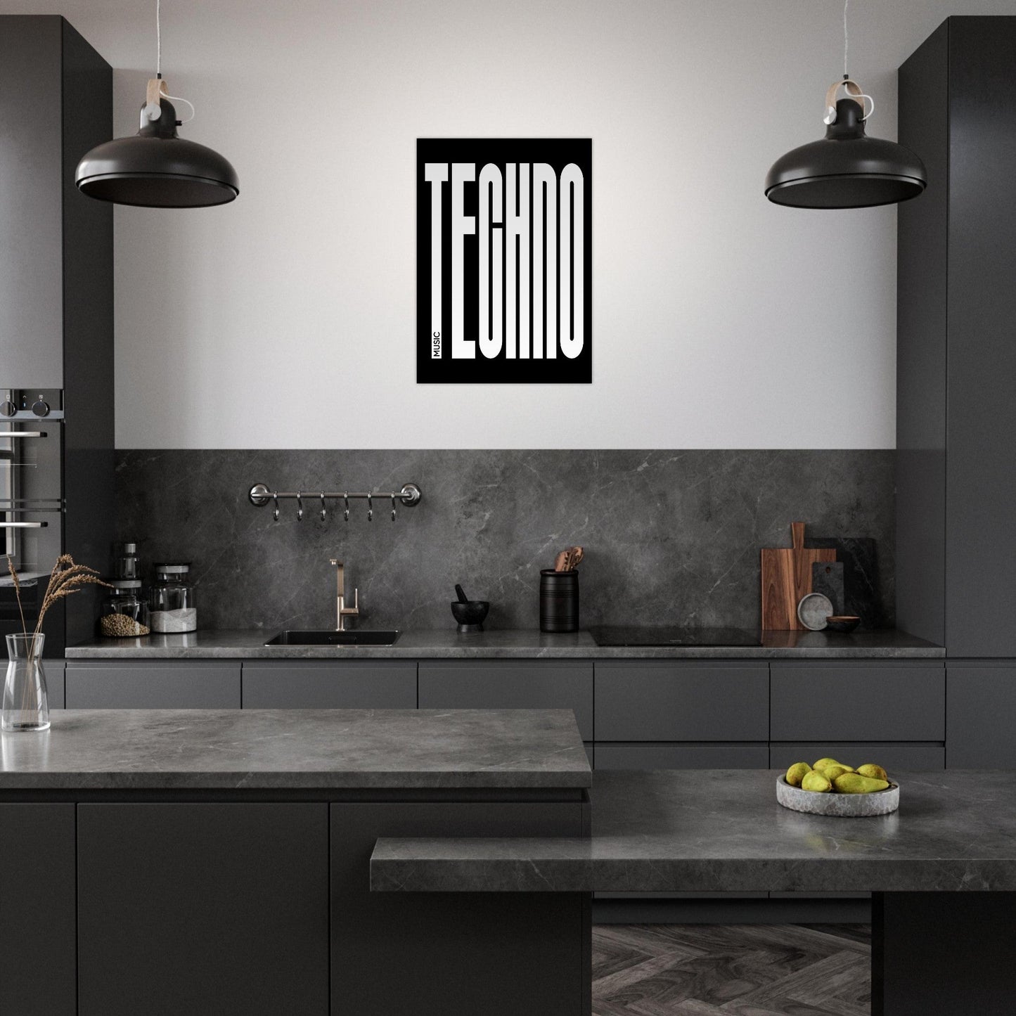 Music TECHNO - Premium Matte Paper Poster