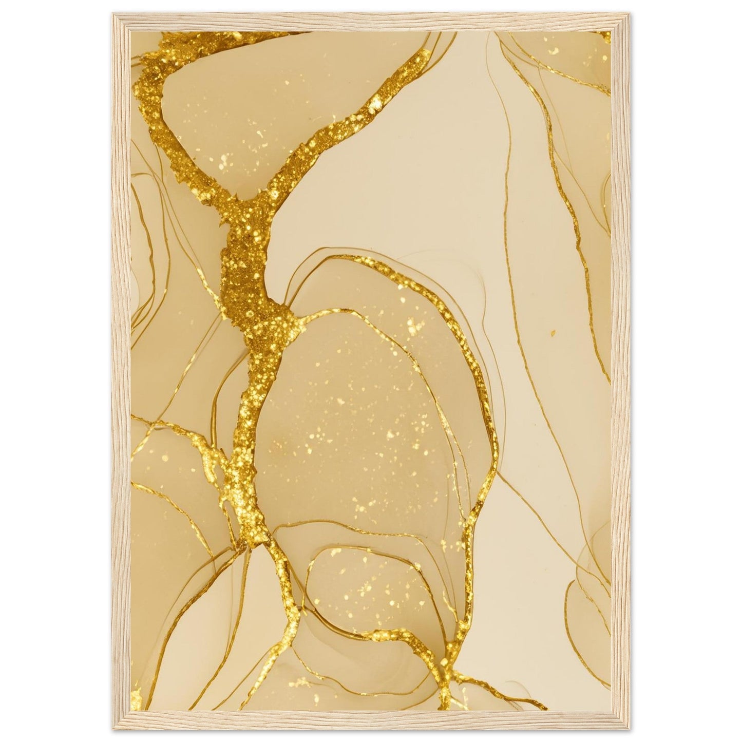 Marble 'Gold' - Premium Matte Paper Wooden Framed Poster