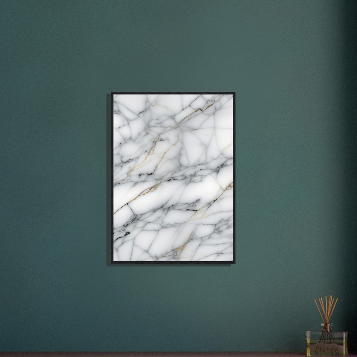 Marble 'Grey' - Premium Matte Paper Wooden Framed Poster