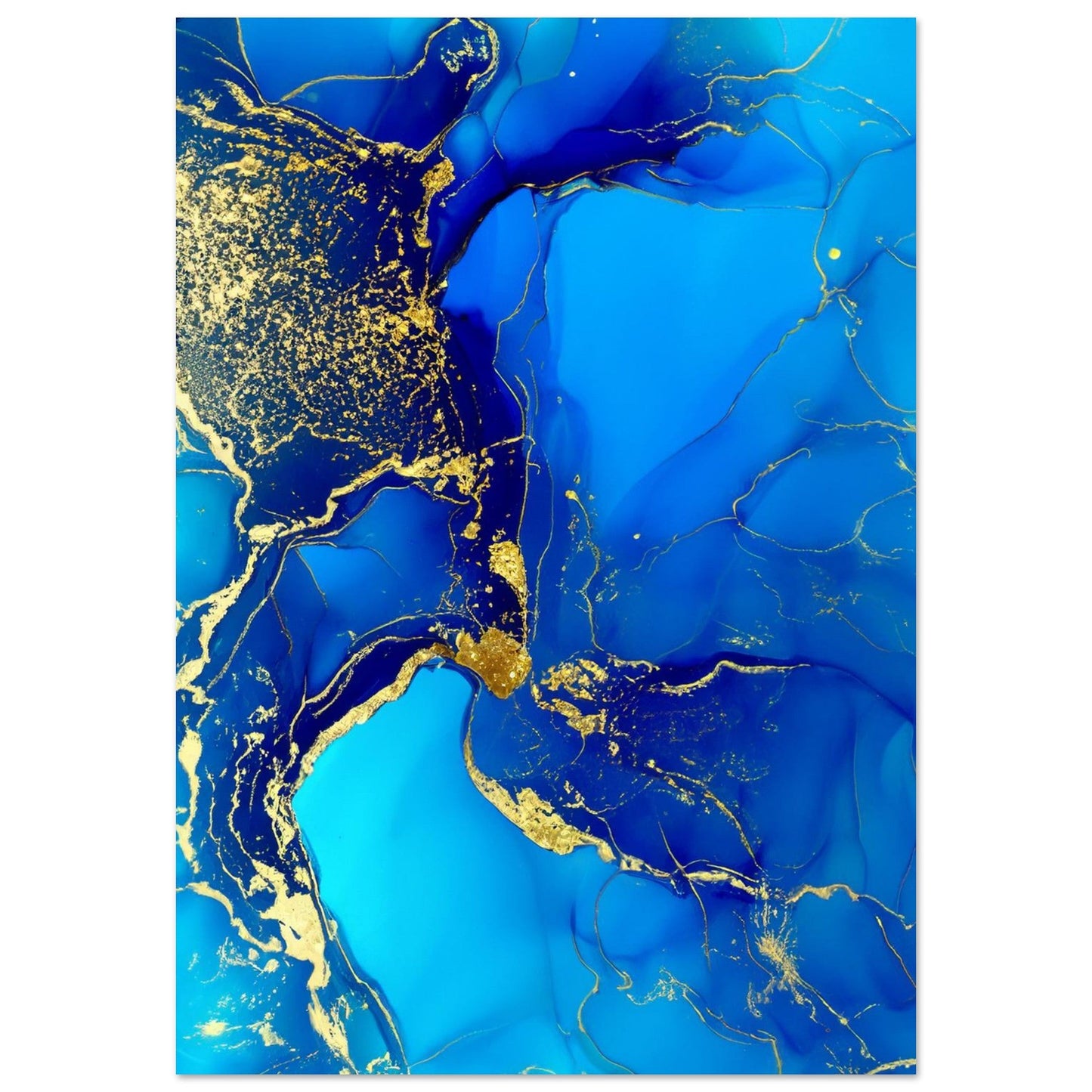Marble 'Blue & Gold' III - Premium Matte Paper Poster