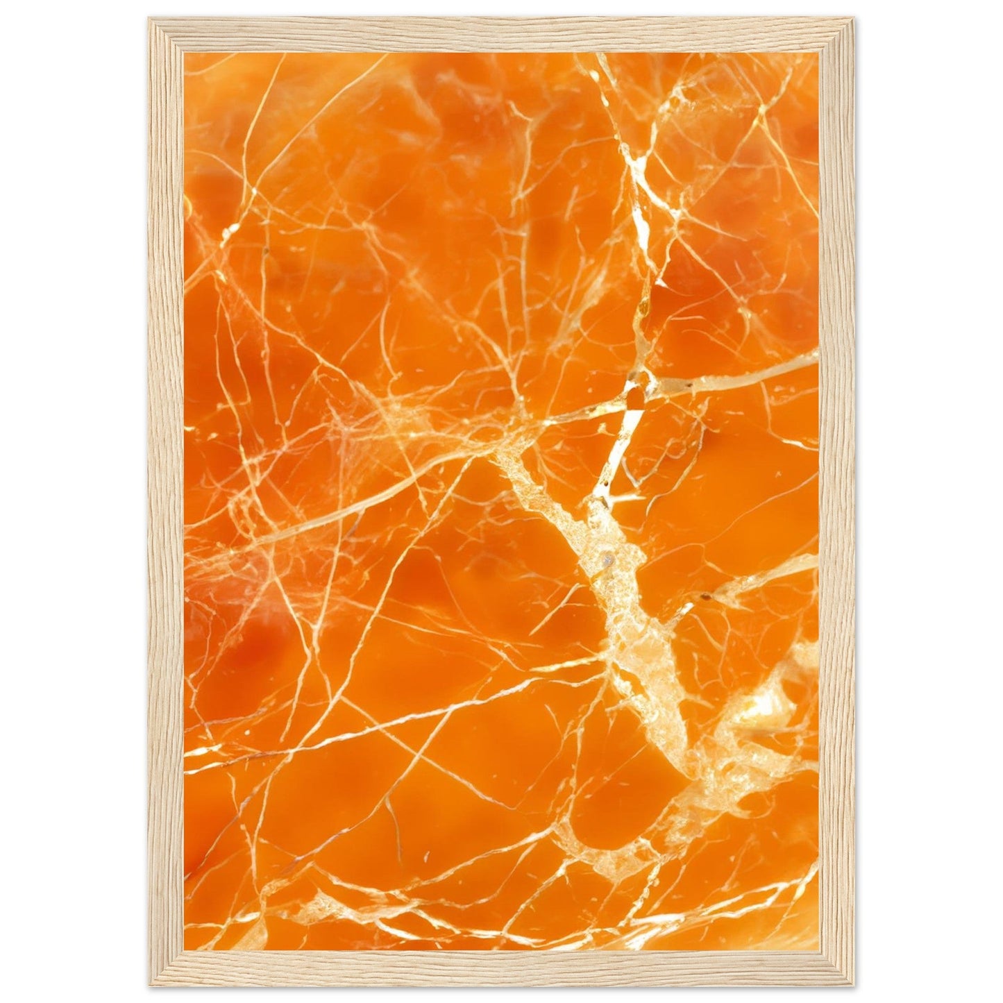 Marble 'Orange' - Premium Matte Paper Wooden Framed Poster