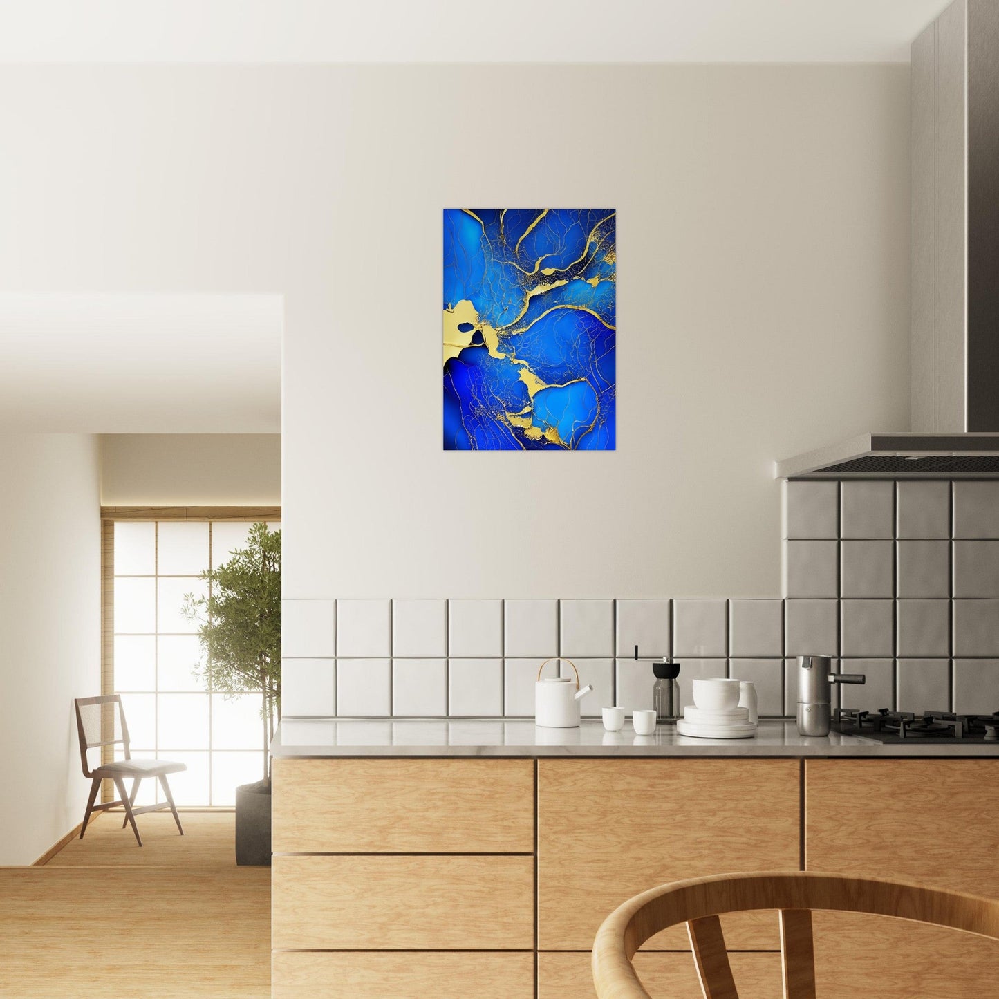 Marble 'Blue & Gold' II - Premium Matte Paper Poster