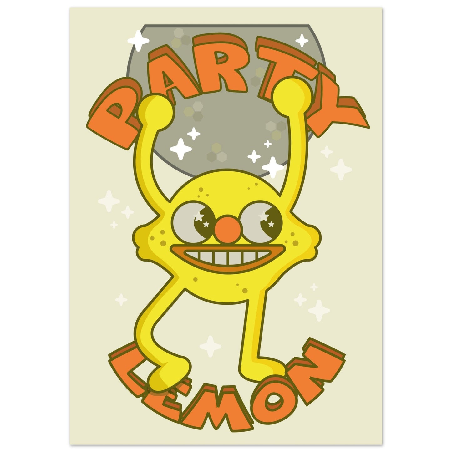 Fruity 'Party Lemon' - Premium Matte Paper Poster