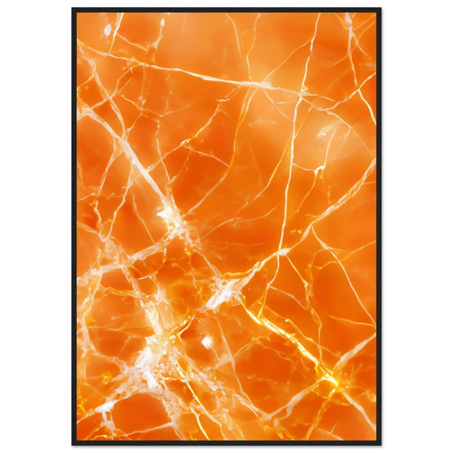 Marble 'Orange' II - Premium Matte Paper Wooden Framed Poster
