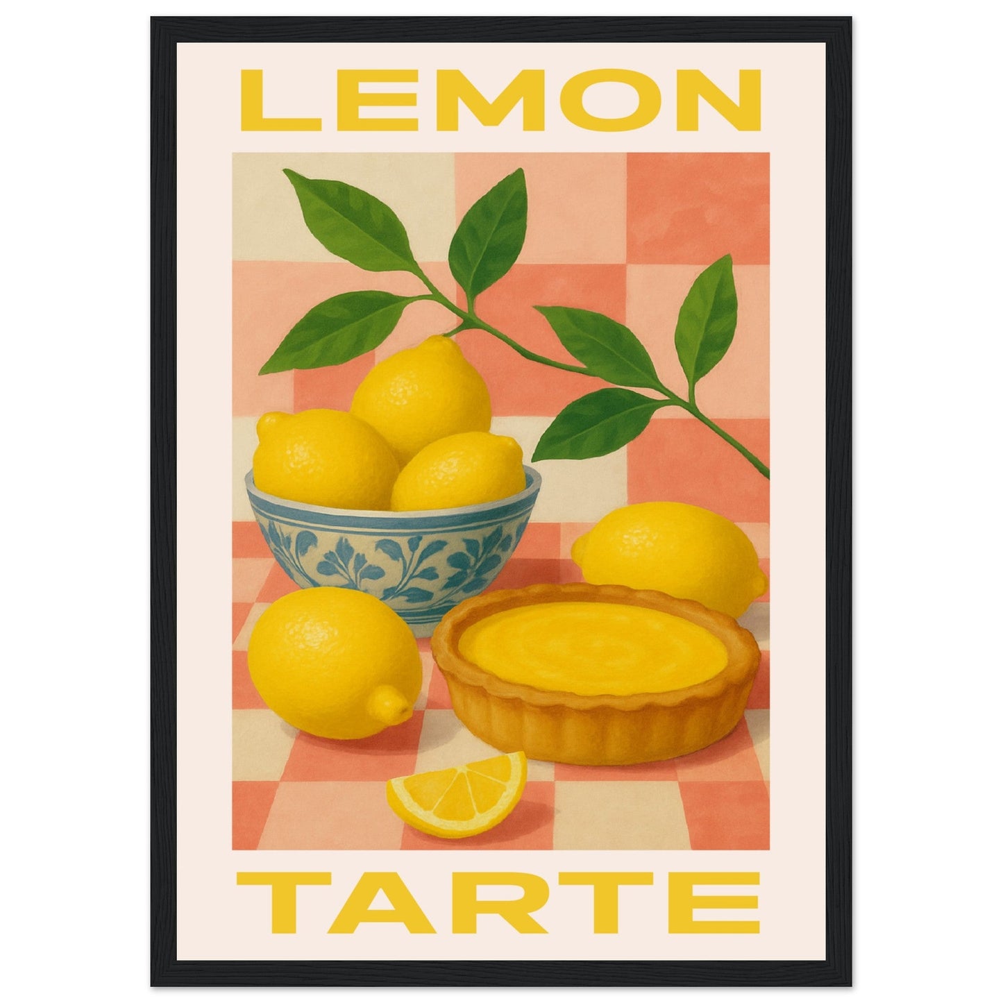 Fruity 'Lemon Tarte' - Premium Matte Paper Wooden Framed Poster