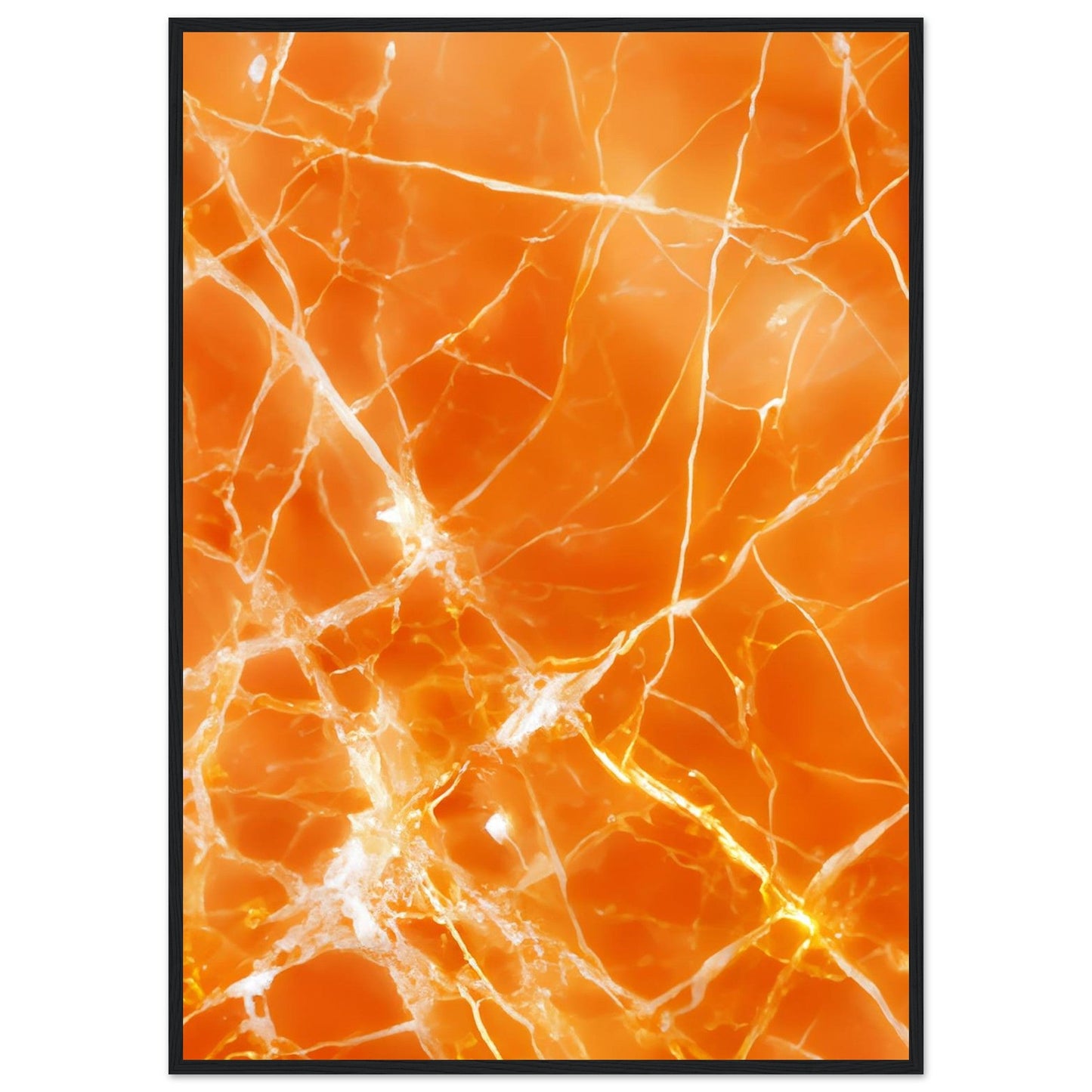 Marble 'Orange' II - Premium Matte Paper Wooden Framed Poster