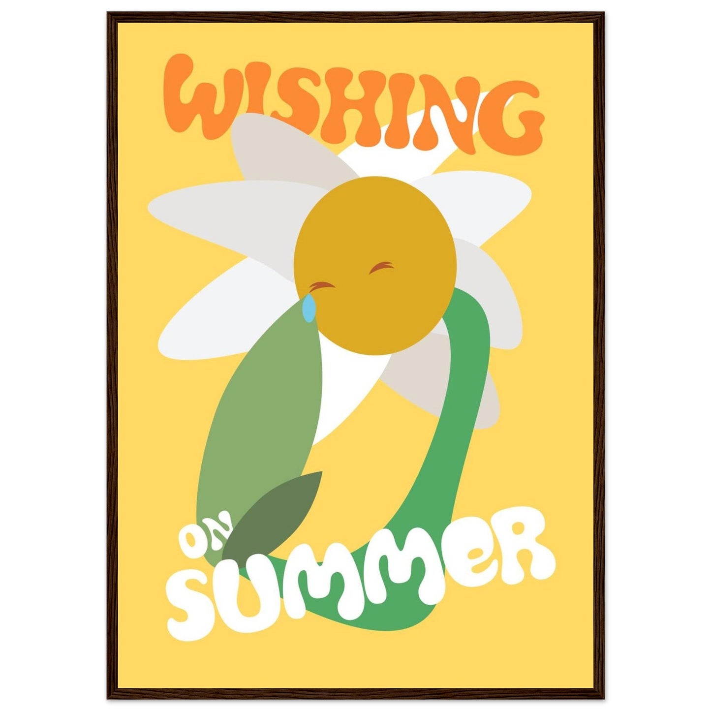 Flowers 'Wishing on Summer' - Premium Matte Paper Wooden Framed Poster