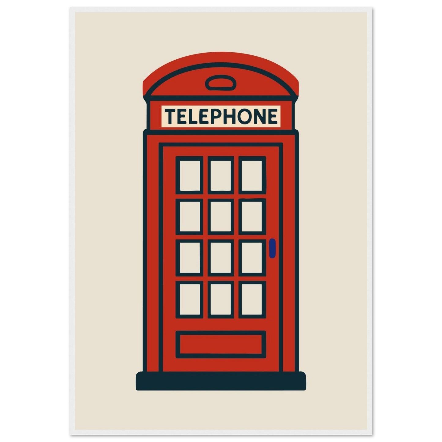 Cities/ Places 'Phone Box' - Premium Matte Paper Wooden Framed Poster