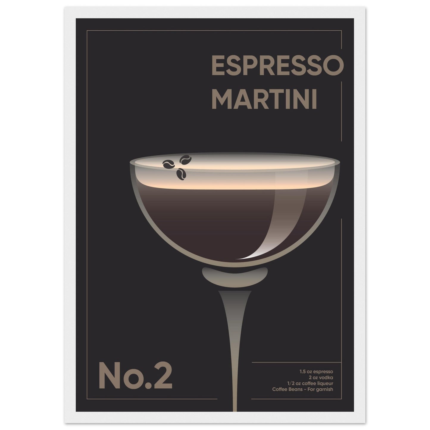 Cocktail 'Espresso Martini' - Premium Matte Paper Wooden Framed Poster