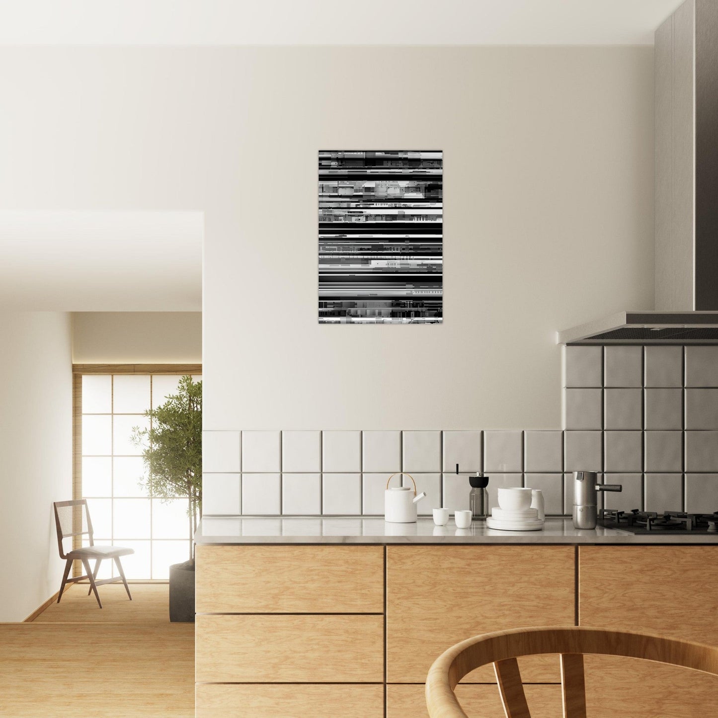 Glitch 'Black & White' - Premium Matte Paper Poster