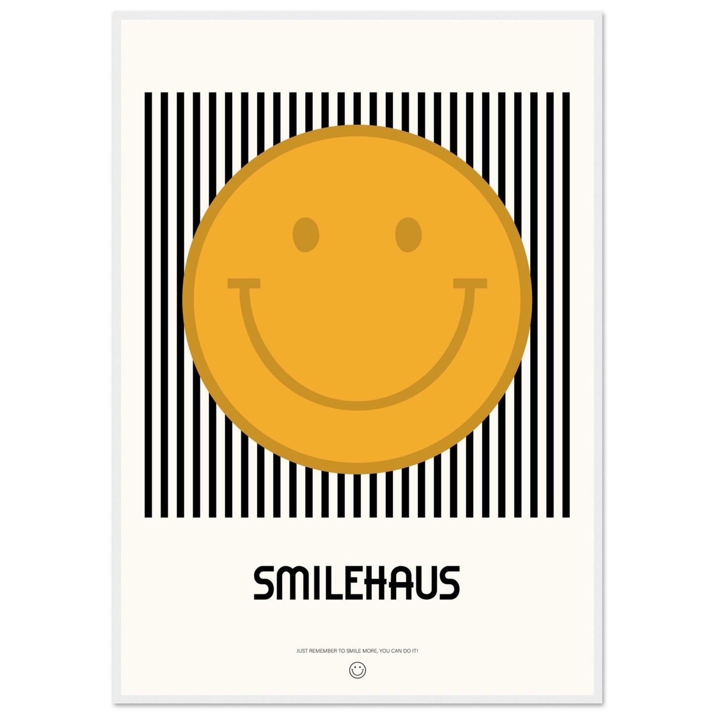 Yellow & Black 'Smilehaus' - Premium Matte Paper Wooden Framed Poster