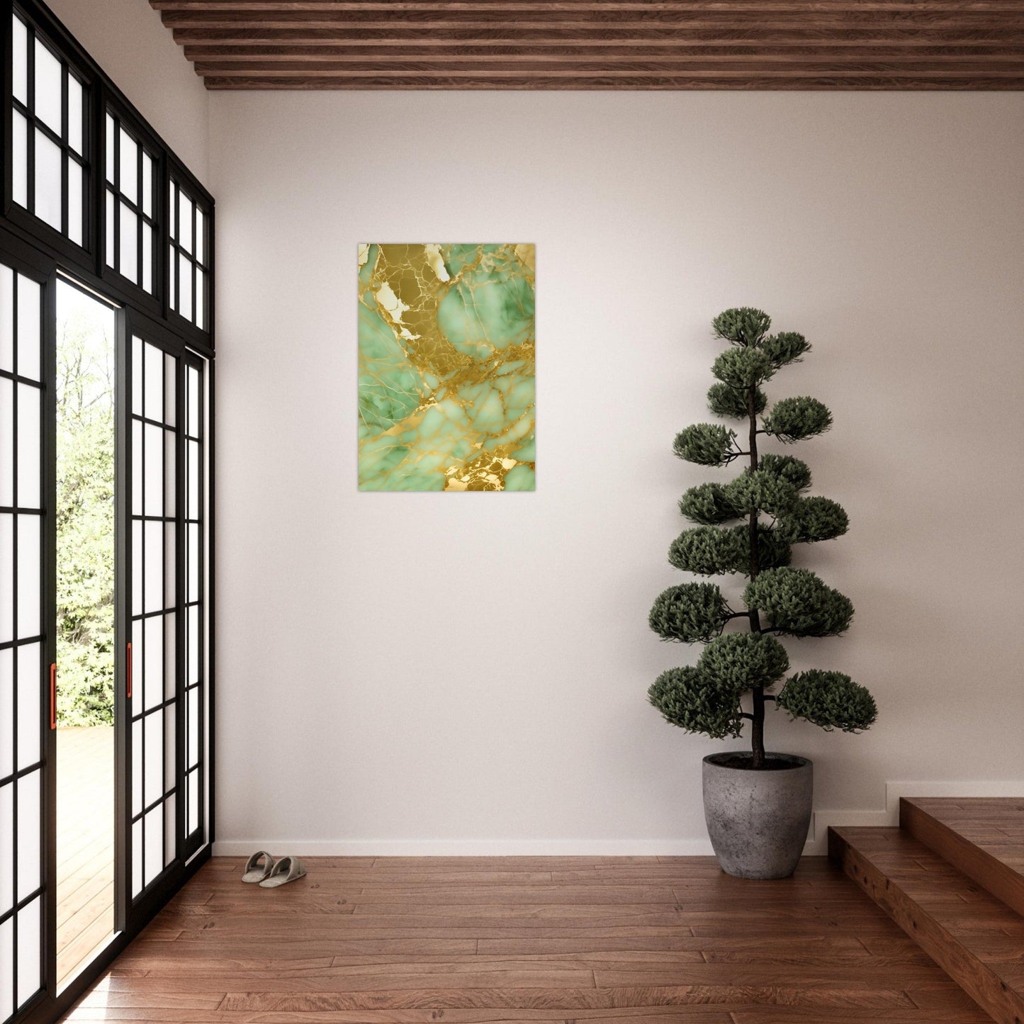 Marble 'Green & Gold' II - Premium Matte Paper Poster