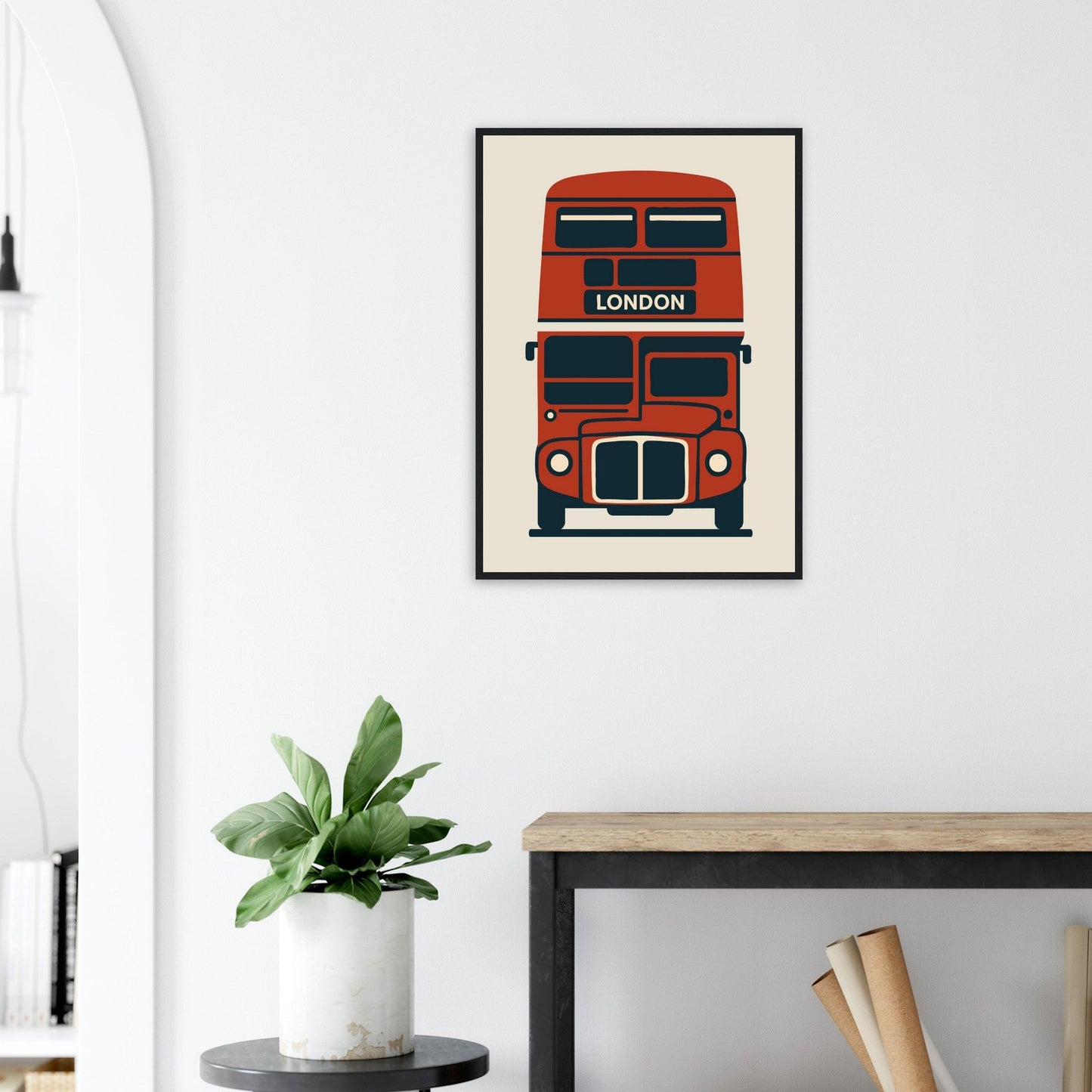 Cities/ Places 'Bus' - Premium Matte Paper Wooden Framed Poster