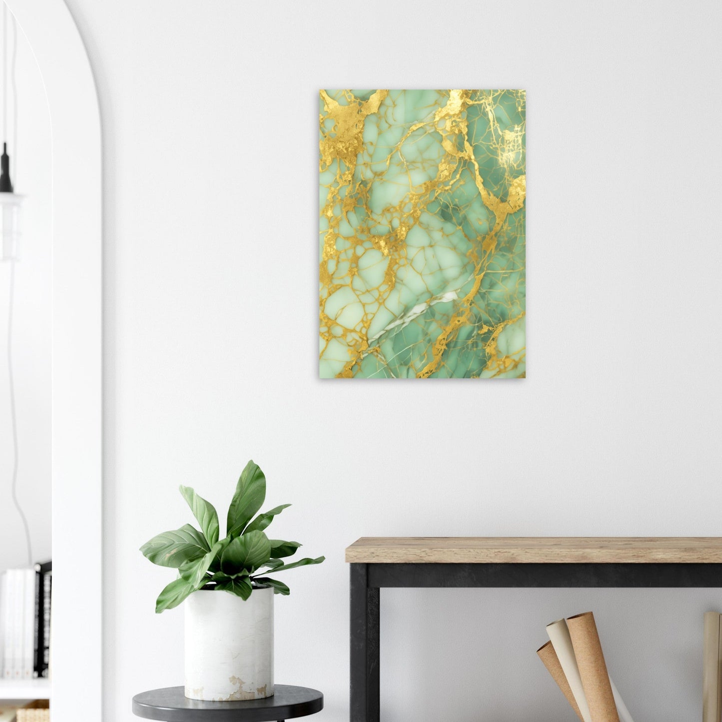 Marble 'Green & Gold' - Premium Matte Paper Poster