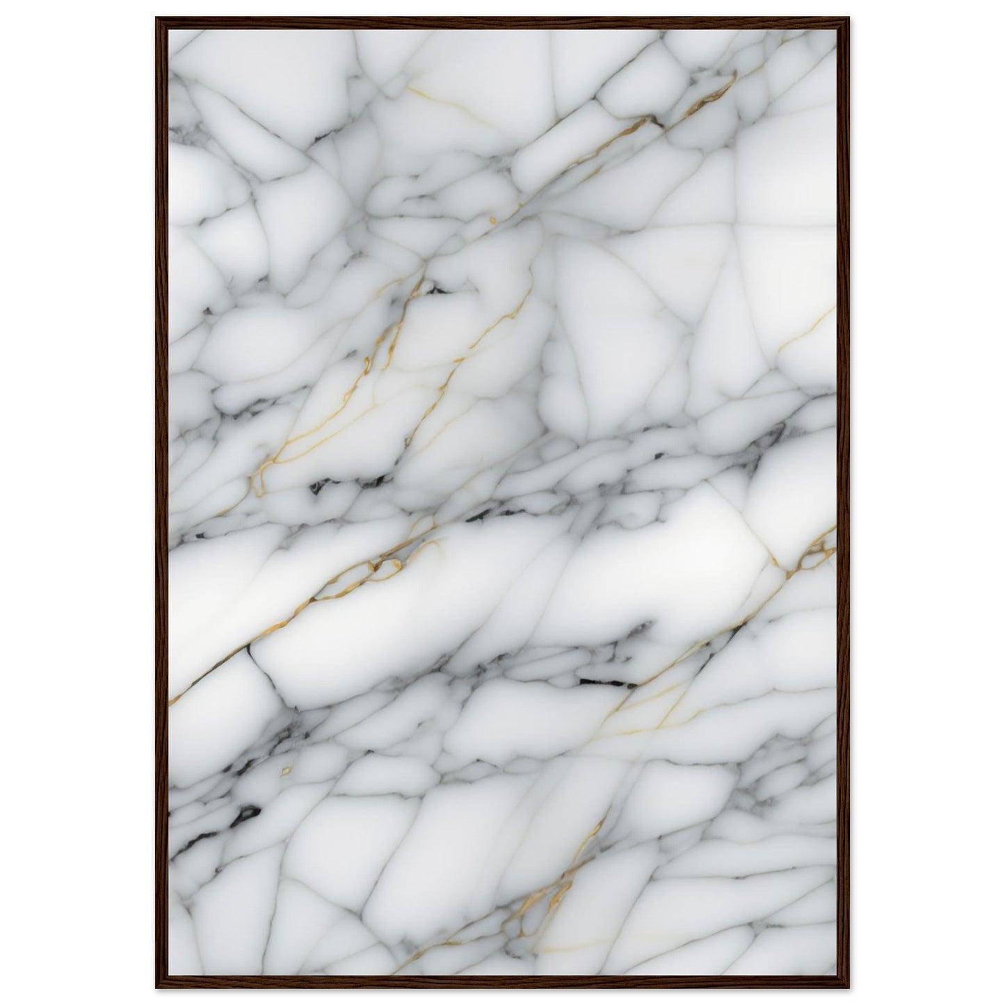 Marble 'Grey' - Premium Matte Paper Wooden Framed Poster
