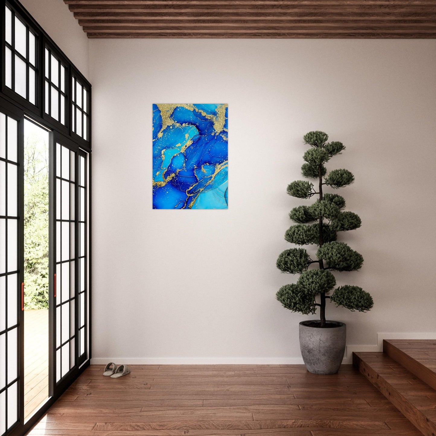 Marble 'Blue & Gold' - Premium Matte Paper Poster