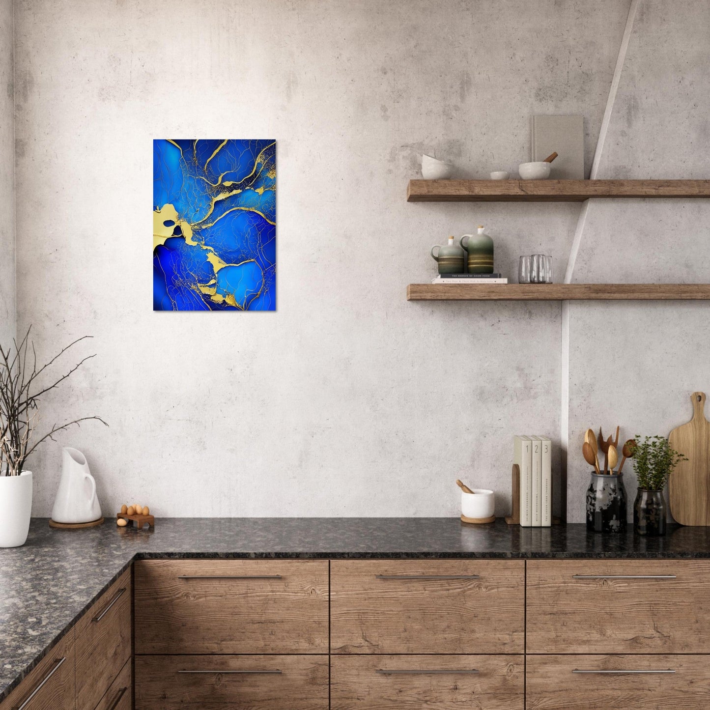 Marble 'Blue & Gold' II - Premium Matte Paper Poster