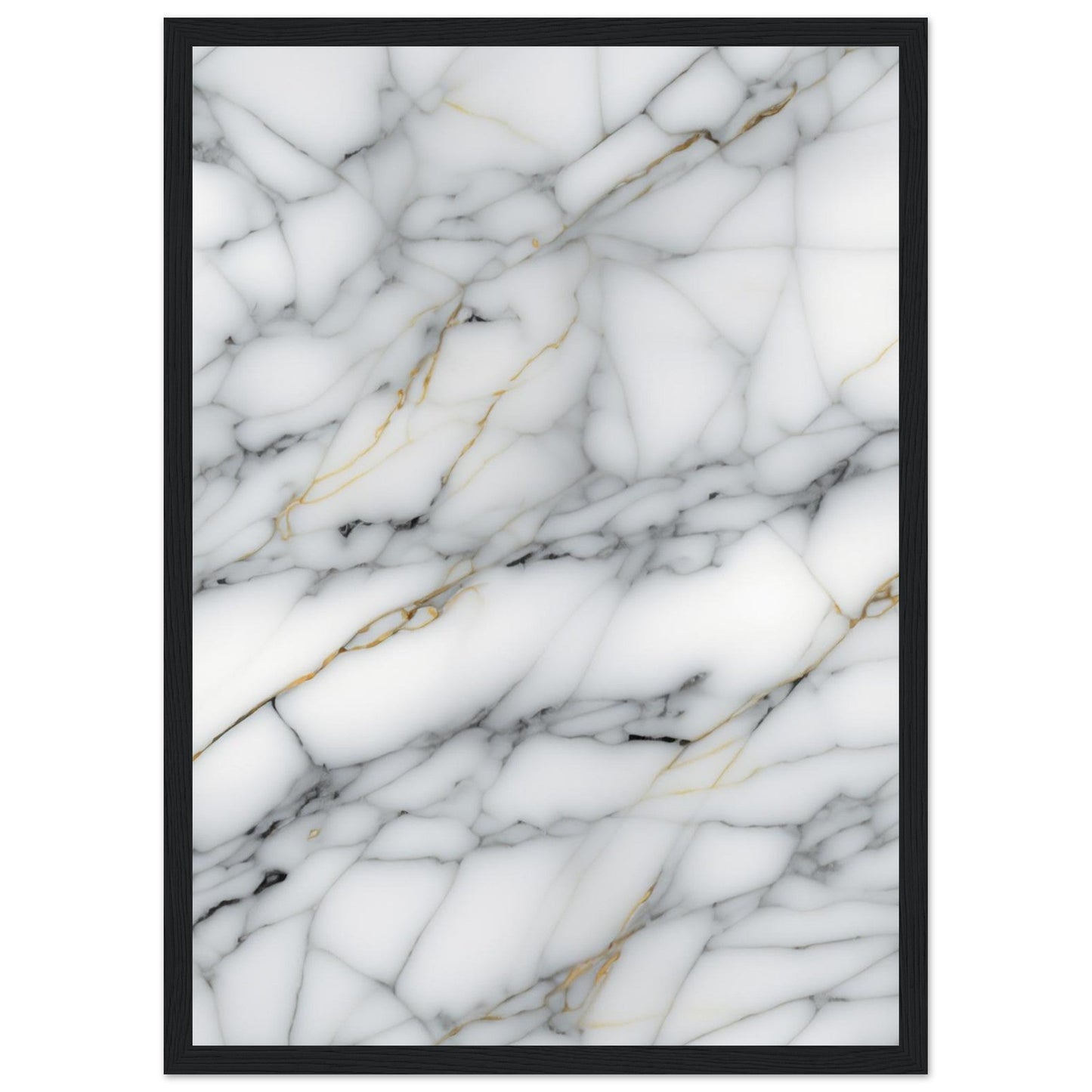 Marble 'Grey' - Premium Matte Paper Wooden Framed Poster