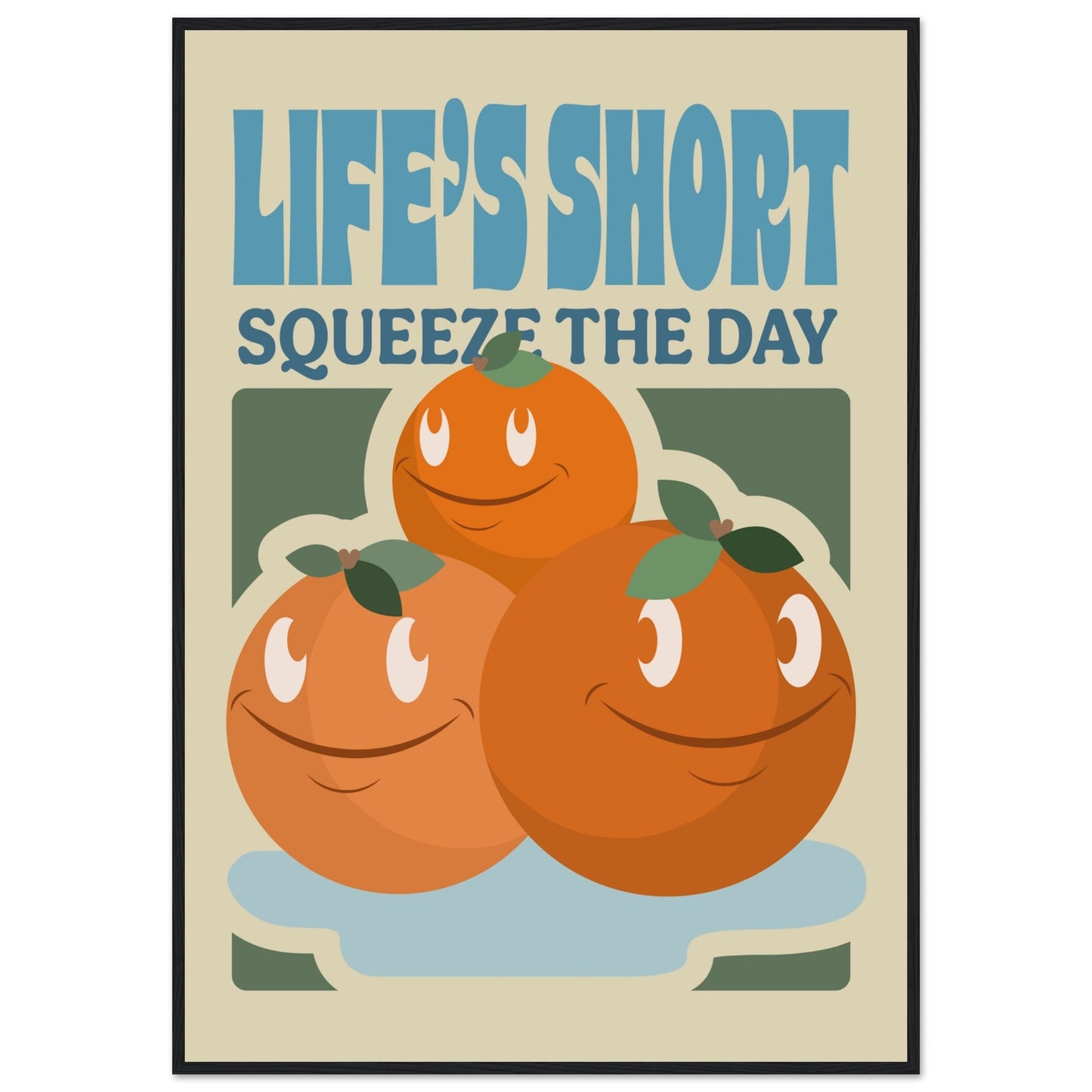Fruity 'Squeeze The Day' - Premium Matte Paper Wooden Framed Poster