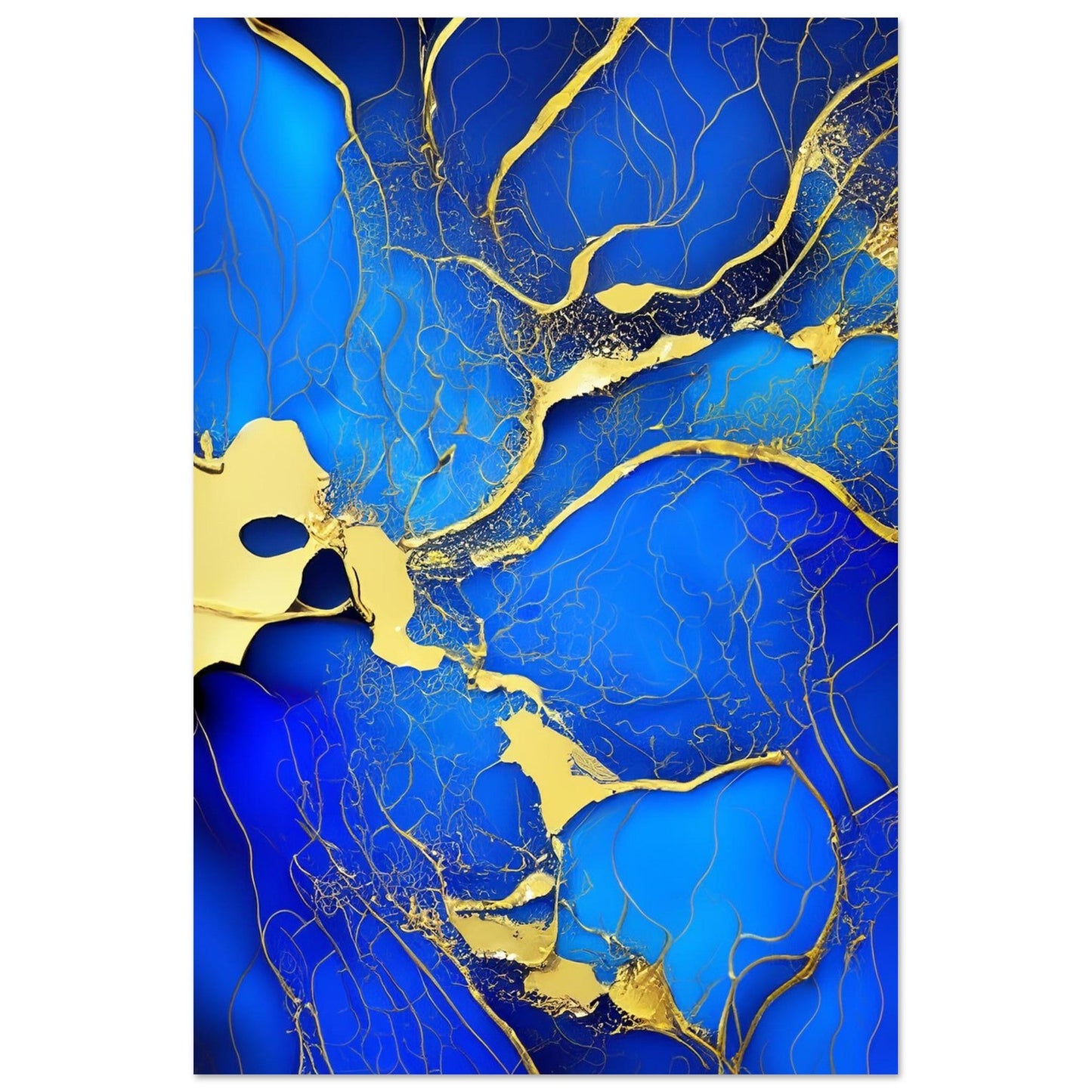 Marble 'Blue & Gold' II - Premium Matte Paper Poster