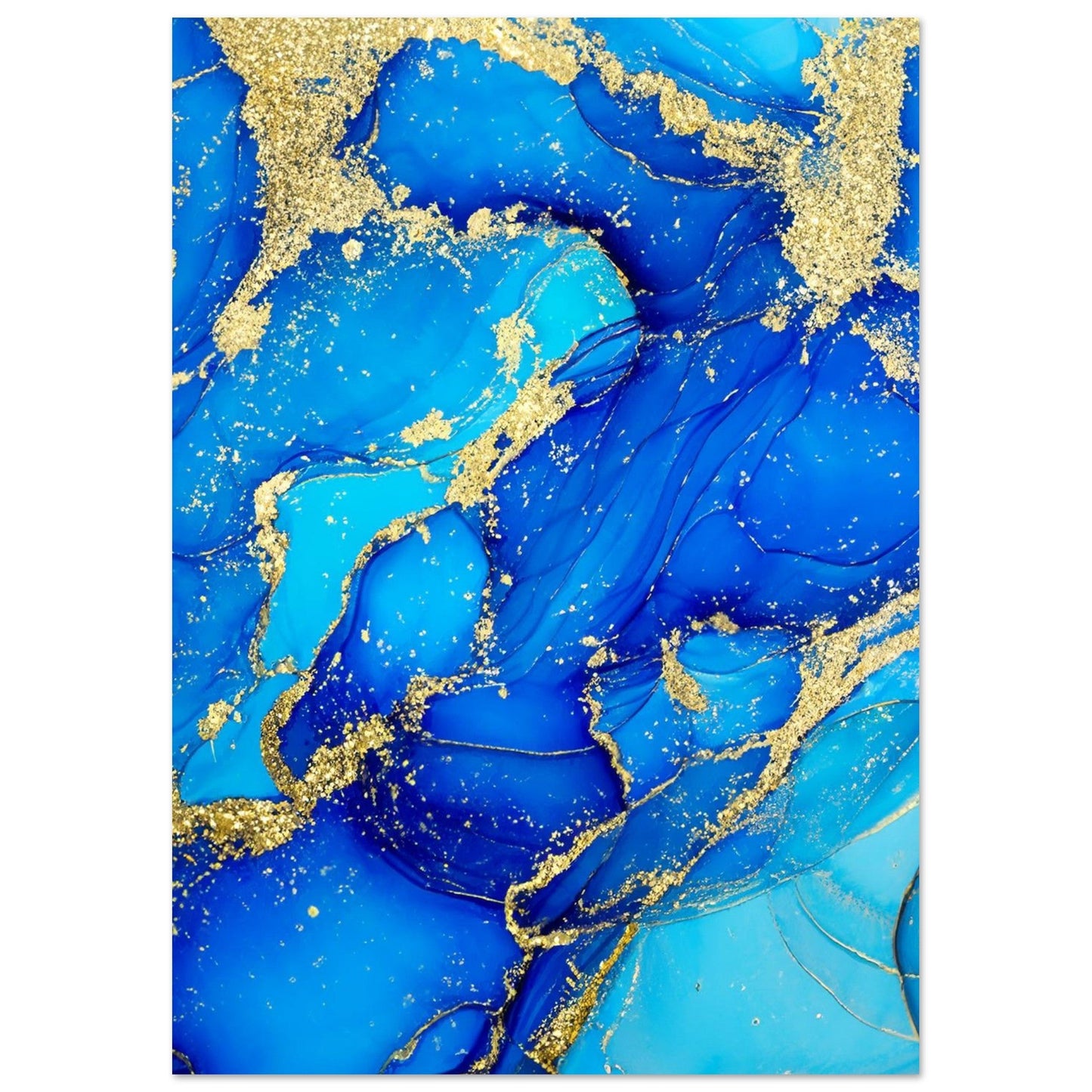 Marble 'Blue & Gold' - Premium Matte Paper Poster