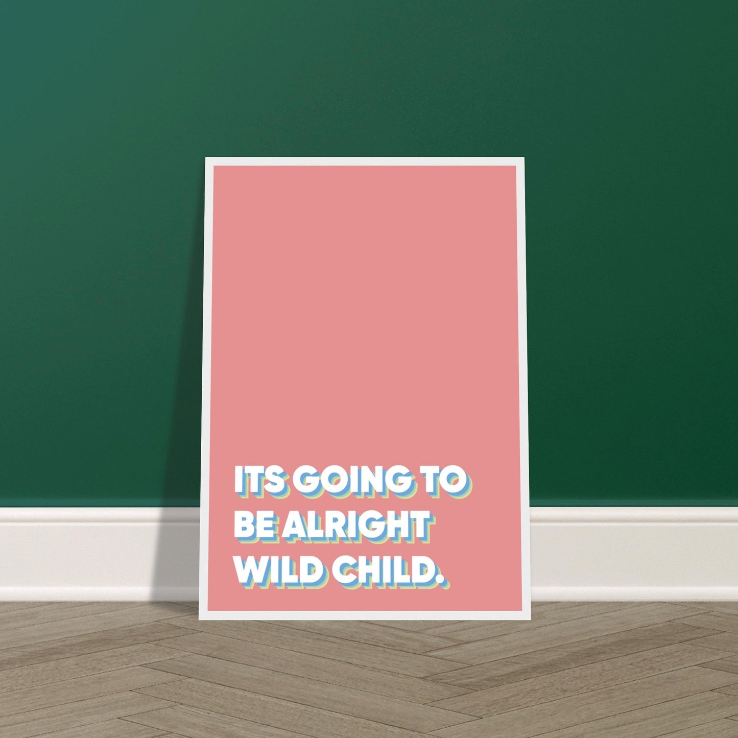 Sign 'Wild Child' - Premium Matte Paper Wooden Framed Poster