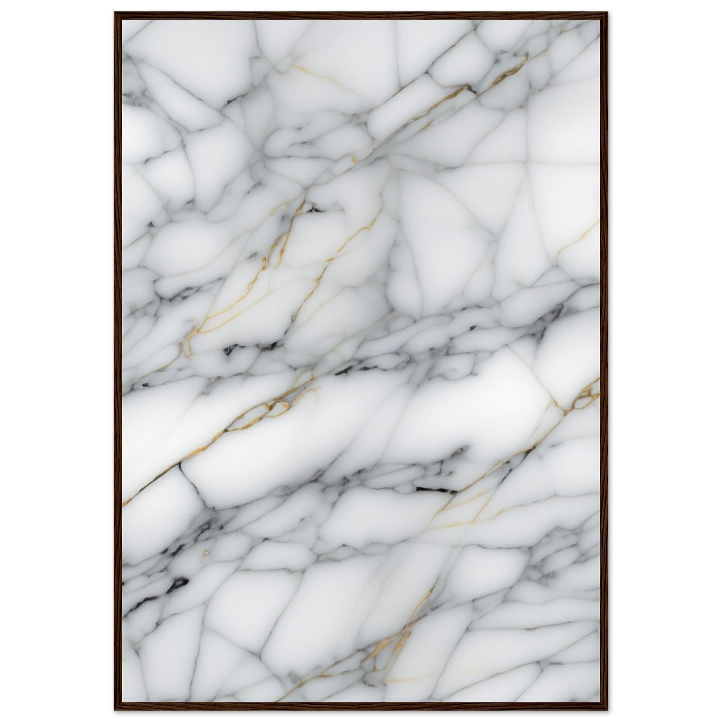 Marble 'Grey' - Premium Matte Paper Wooden Framed Poster