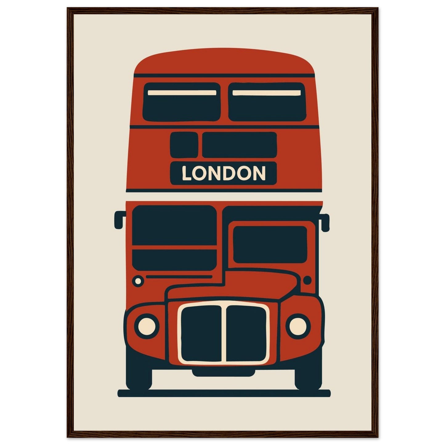 Cities/ Places 'Bus' - Premium Matte Paper Wooden Framed Poster