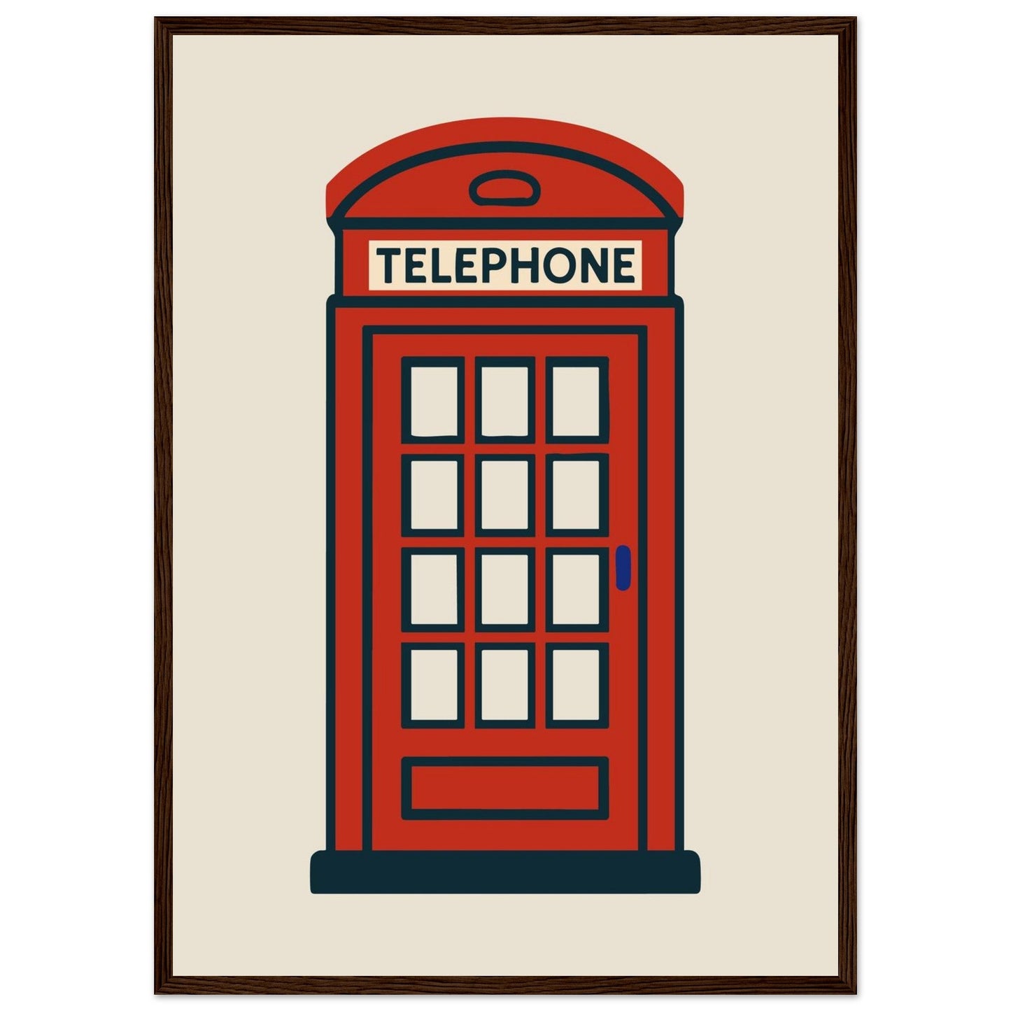 Cities/ Places 'Phone Box' - Premium Matte Paper Wooden Framed Poster