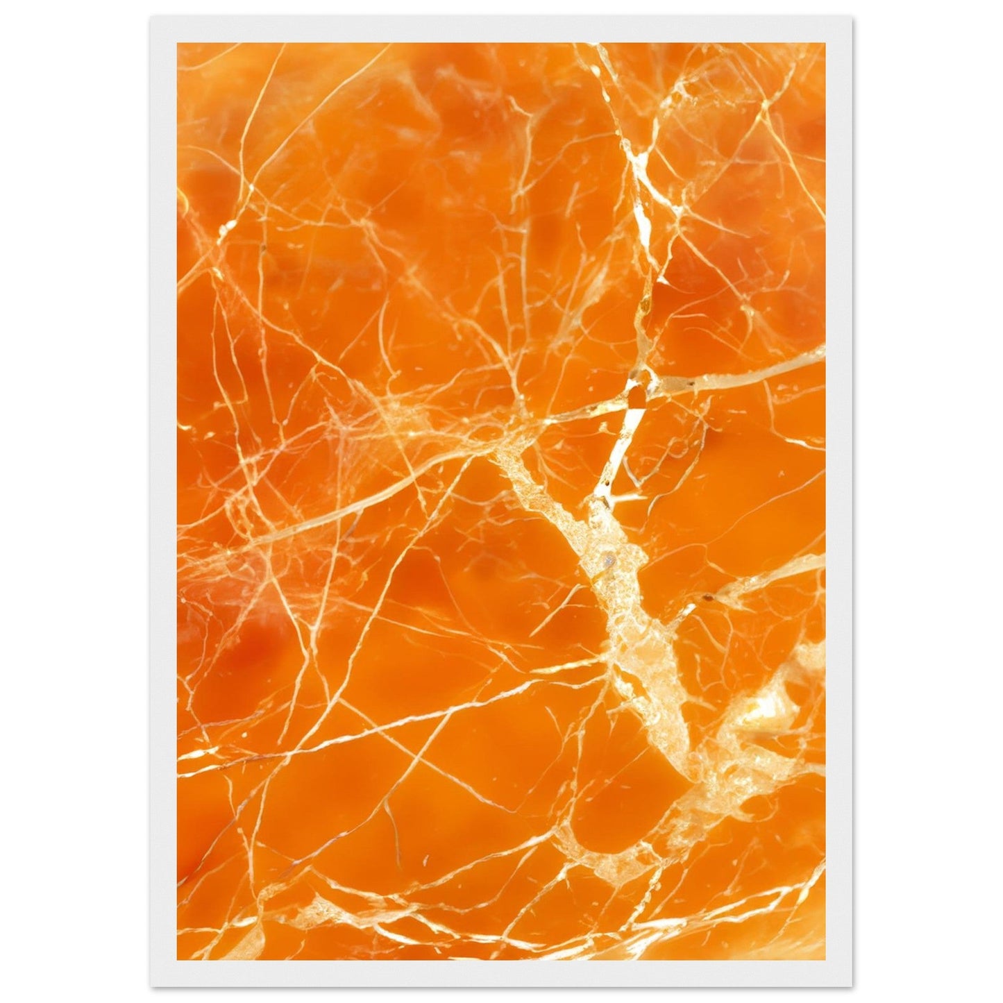 Marble 'Orange' - Premium Matte Paper Wooden Framed Poster