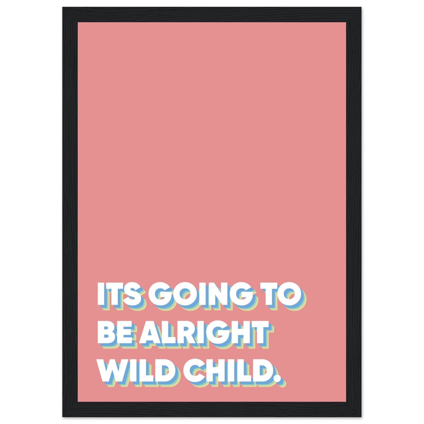 Sign 'Wild Child' - Premium Matte Paper Wooden Framed Poster