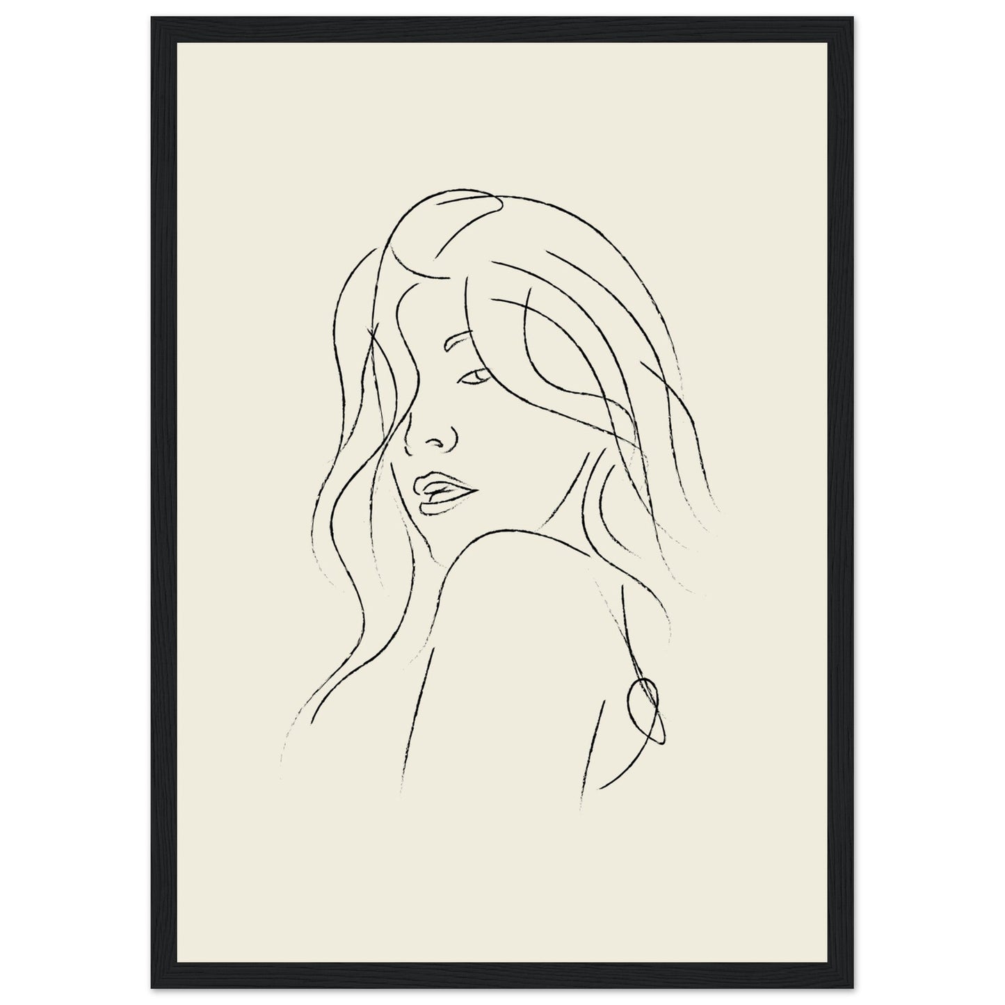 Line Art 'The Pose' - Premium Matte Paper Wooden Framed Poster