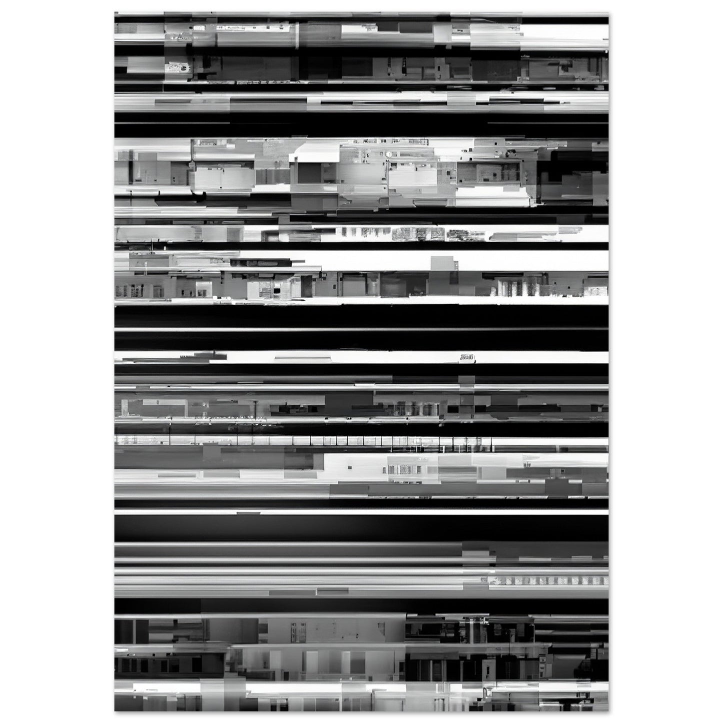 Glitch 'Black & White' - Premium Matte Paper Poster